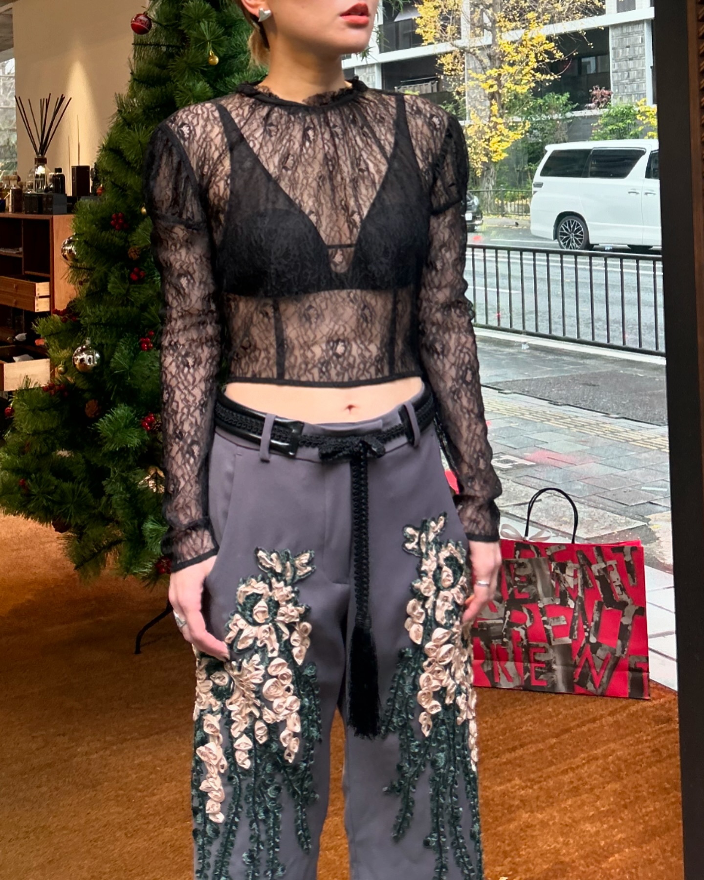 25SS】FUMIE TANAKA フミエタナカ / leather tassel belt スタッフ身長 