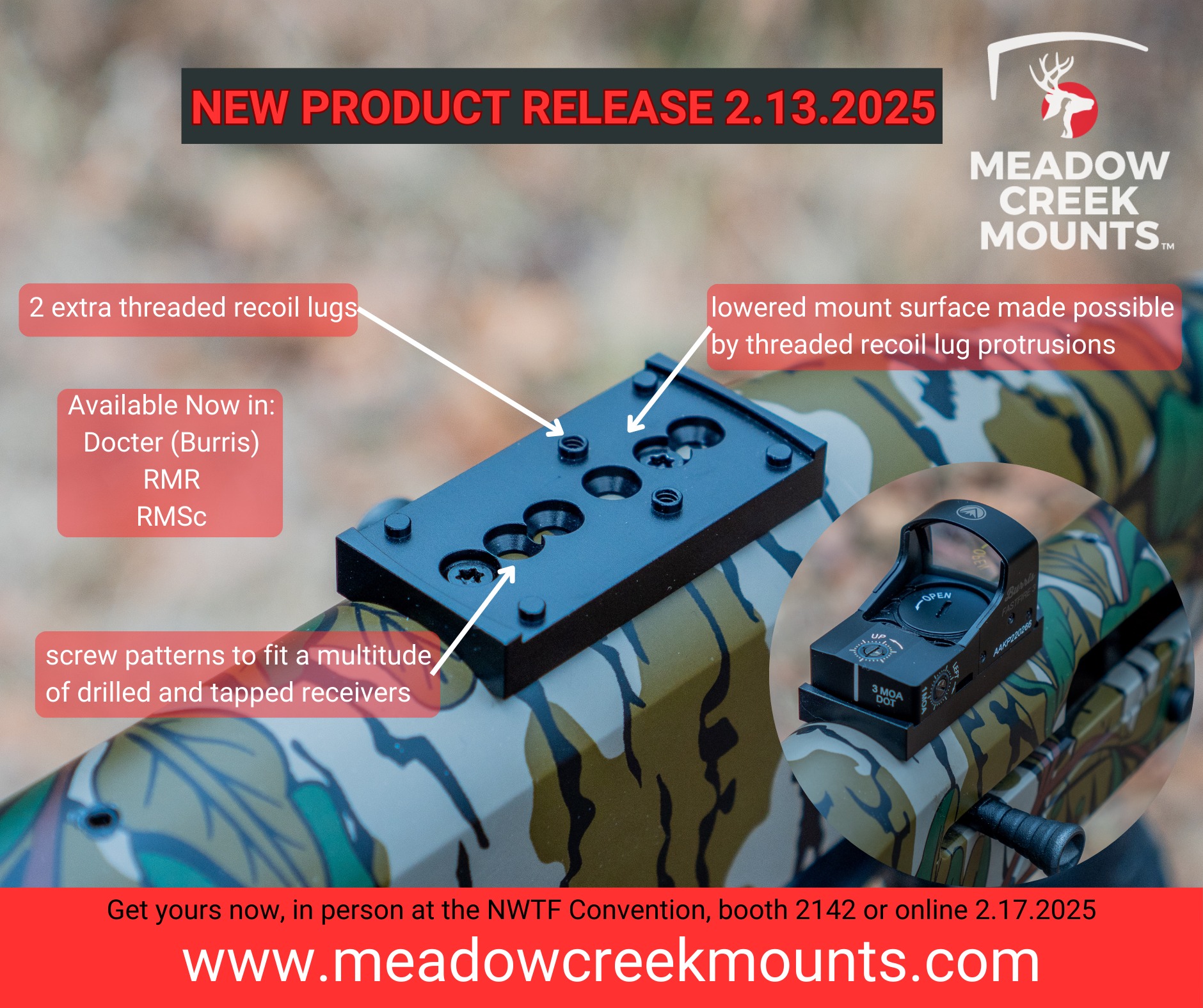 Meadow Creek Mounts - Available now in Docter(Burris), RMR, and RMSc ...