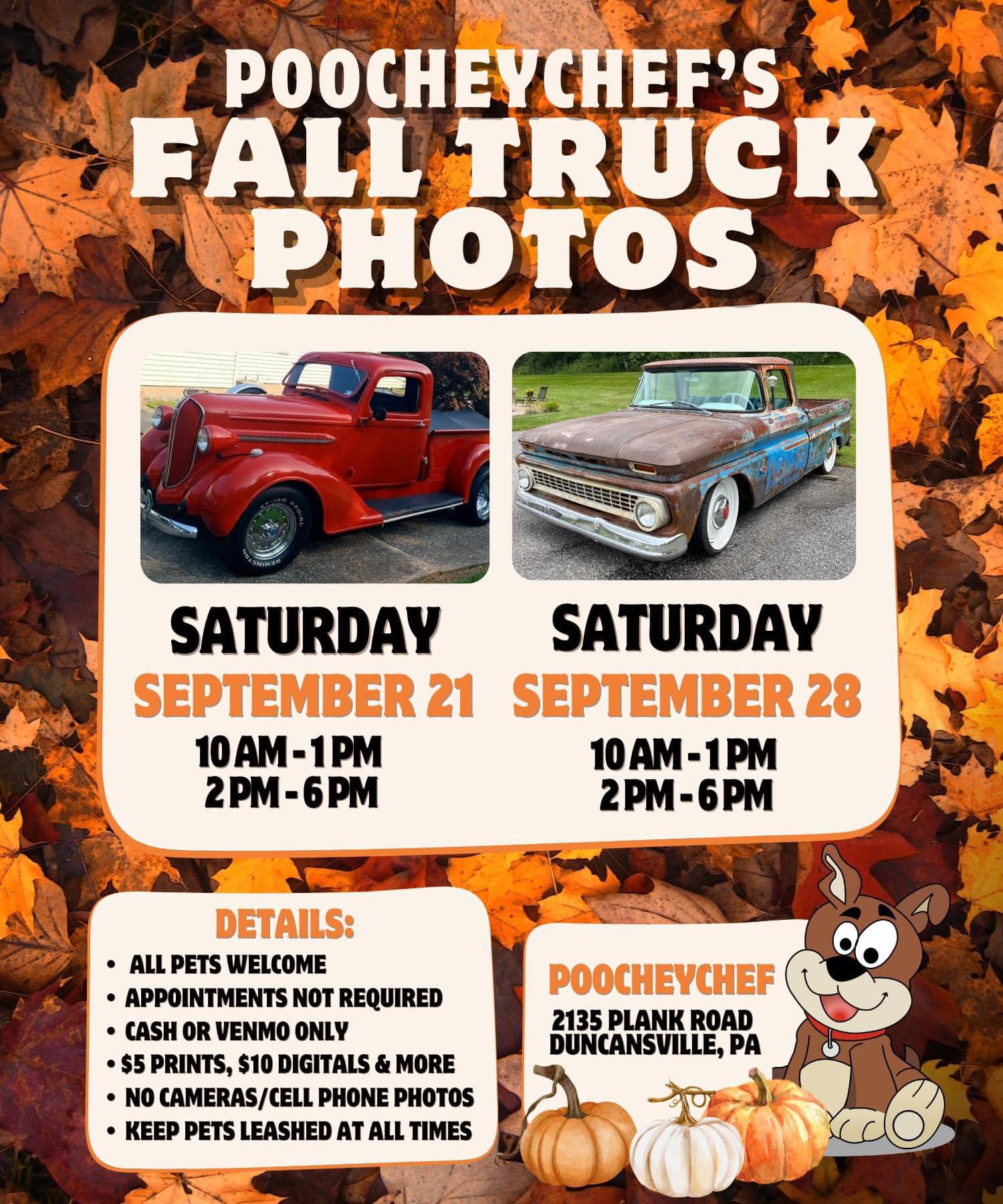 Poochey Chef - TWO Fall Truck photo events are happening...