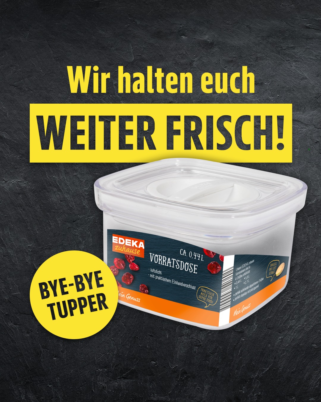 Keine Tupperware mehr in Europa? 😳 Kein Problem: Mit unseren EDEKA zuhause Vorratsdosen sind eure Vorräte auch in Zukunft bestens aufbewahrt. 🤝