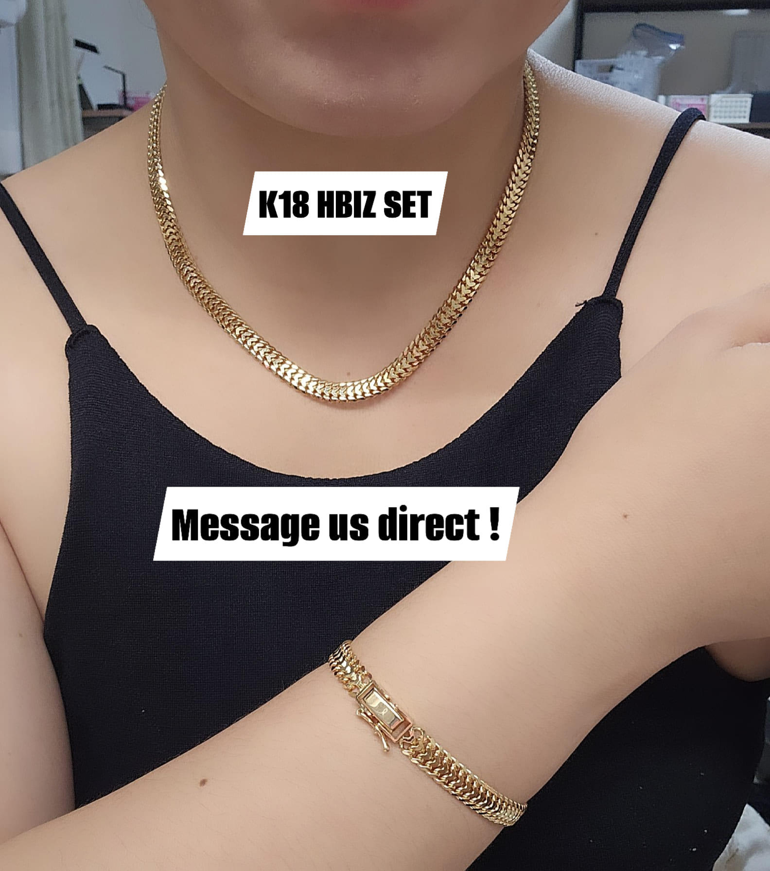 K18 MADE HEARTBIZ DESIGN♥️ NECKLACE 40CM-34G~ 42CM ~35G~ 45CM 