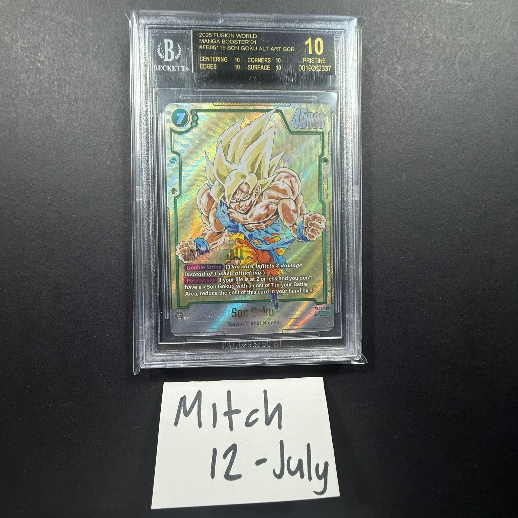 A BGS 10 Black Label Son Goku Super Alt Art SCR Manga just sold on