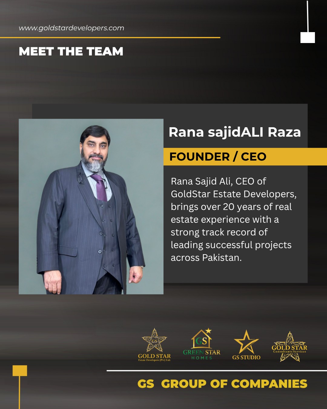 Gold - Meet the Visionary Behind GoldStar! Introducing Rana Sajid Ali ...
