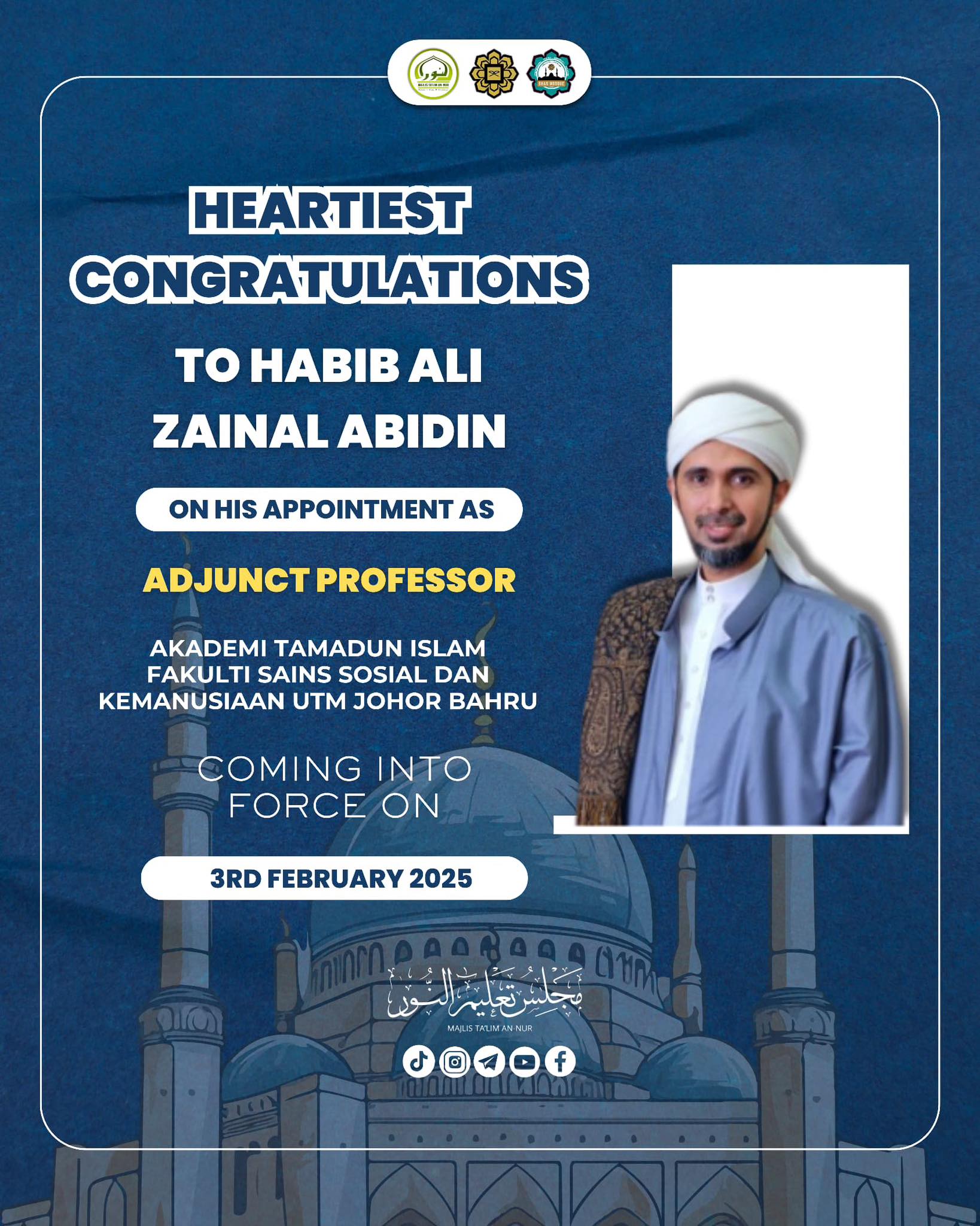 [ 💐 Heartiest Congratulations 💐 ]... - Majlis Ta'lim An-Nur | Facebook