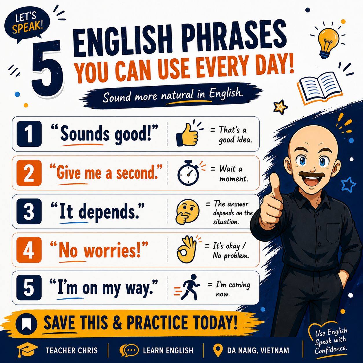 Everyday English phrases to use instead