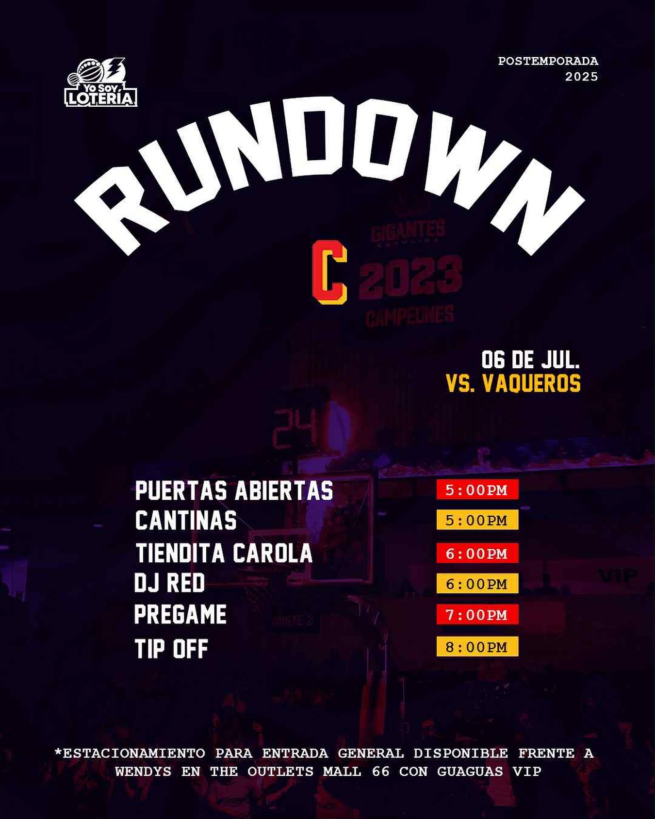 Gigantes - 🔥 Rundown para partido en La #Mangual. Puertas abren a las ...