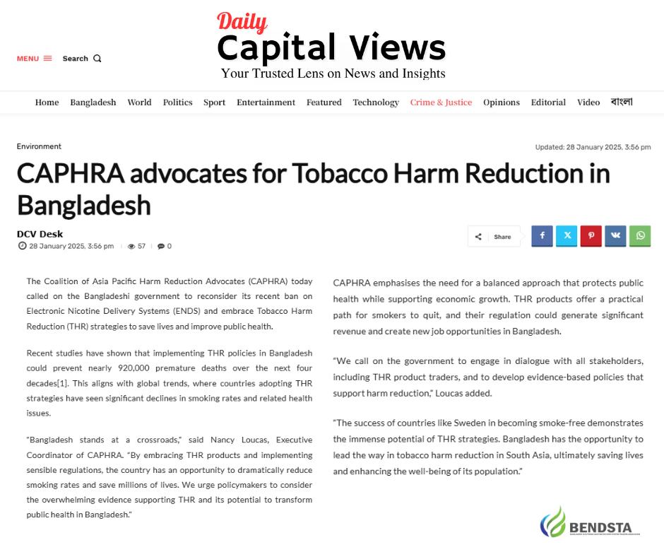 Bangladesh - 🚭 Bangladesh at a crossroads! CAPHRA urges the government ...