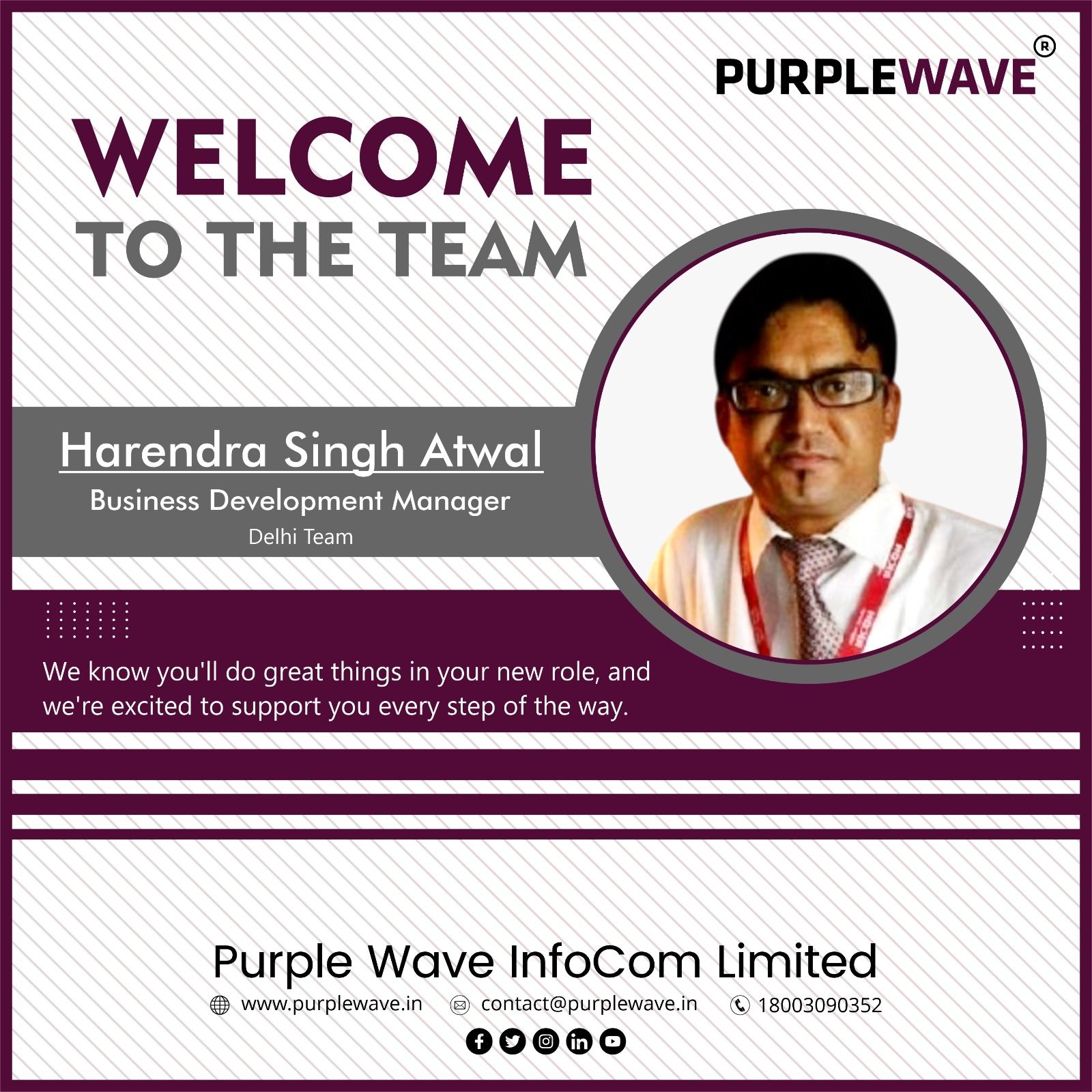 Purple - 🌟 Welcome Aboard, Mr. Harendra Singh! 🌟 We’re excited to ...