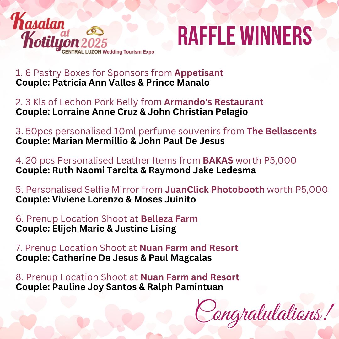 Kasal.com - 📣📣 Here are the LUCKY RAFFLE WINNERS from the...