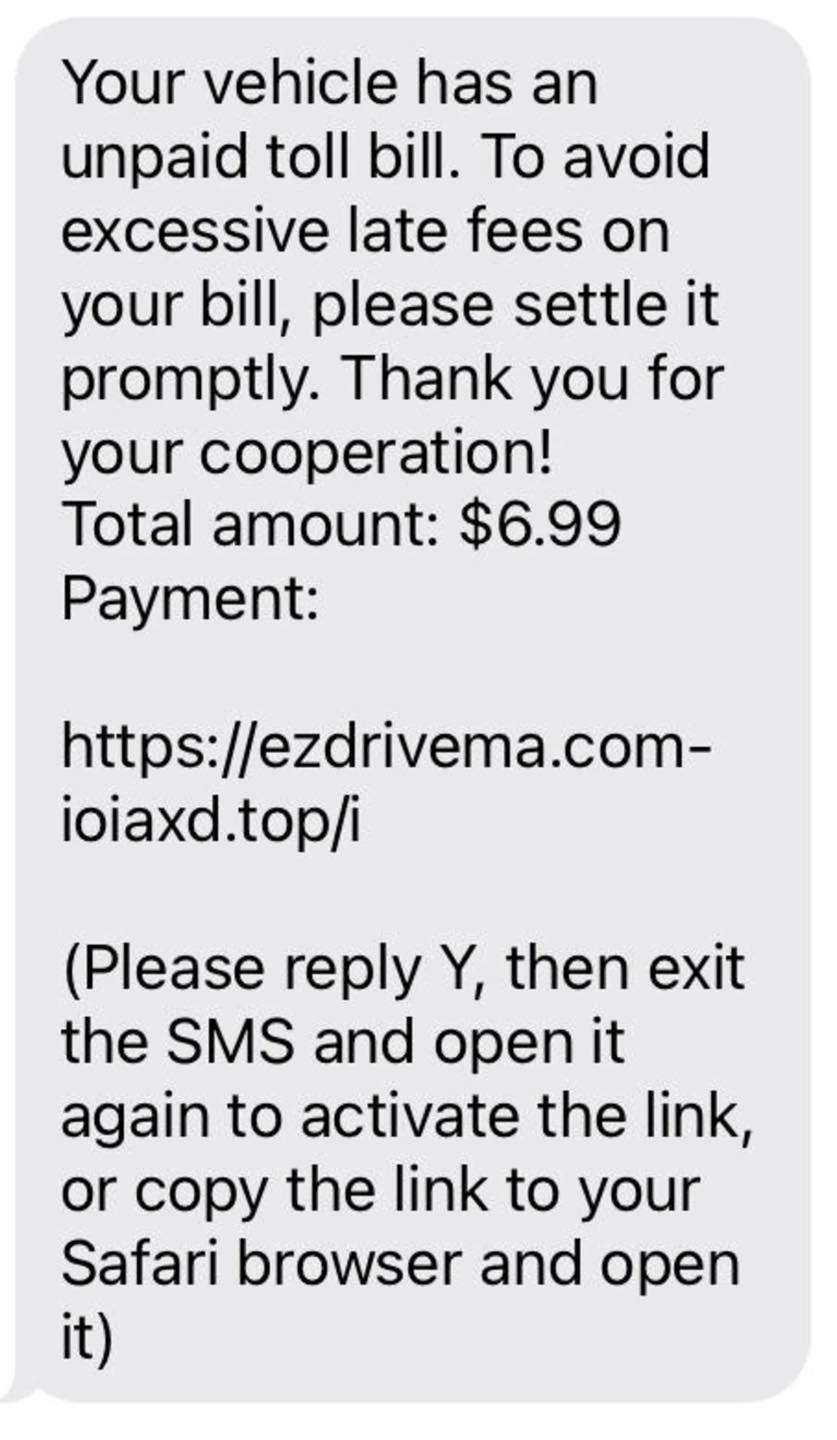 Truro Police Department - Scam Text: EzPass Tired of getting these text ...