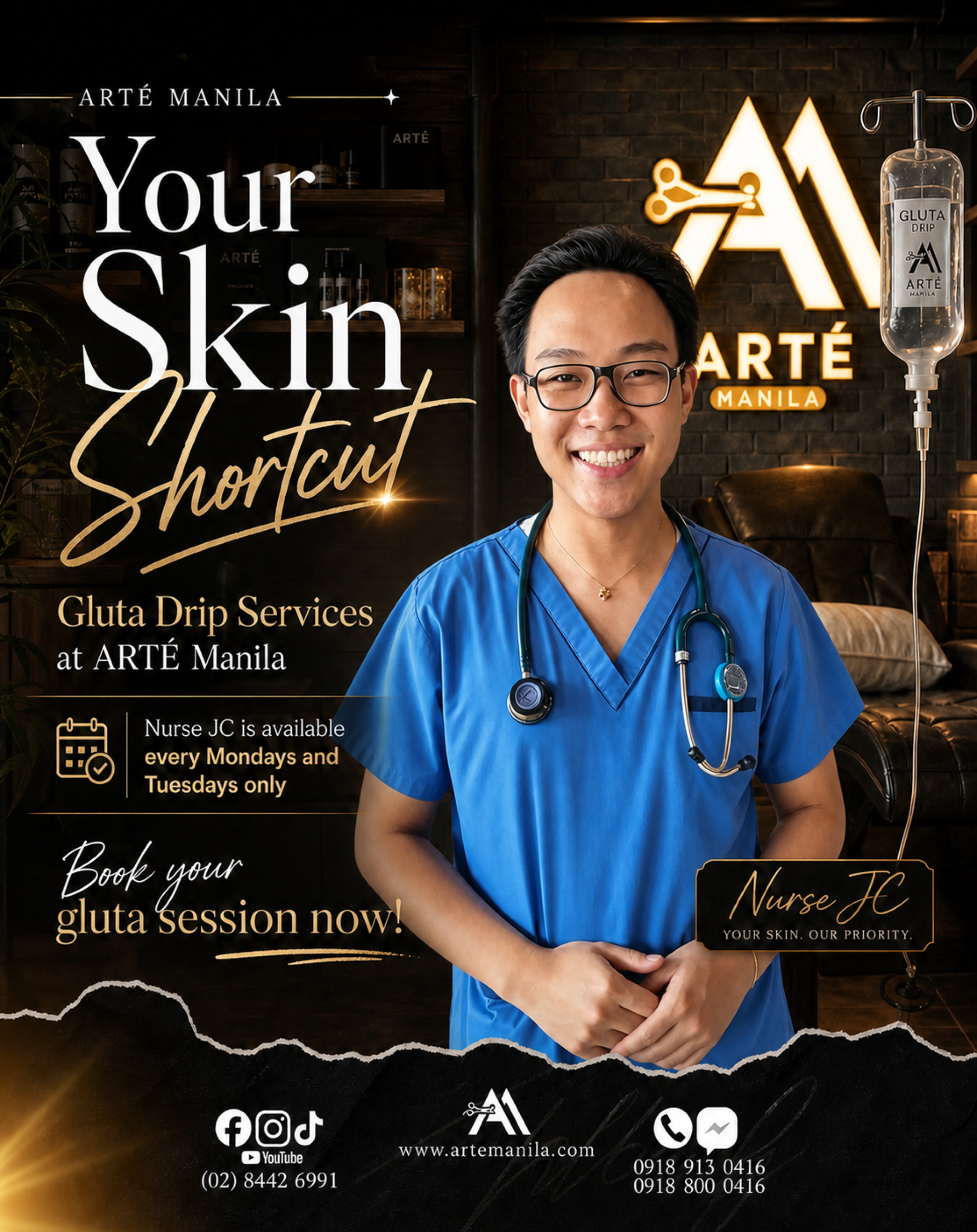 DRIPPED TO PERFECTION 💧 90210 Beauty Lab's Celebrity Gluta Drip combines Glutathione and Vitamin C to detoxify, repair, and revitalize. It supports radiant skin glow all while boosting your immunity. Be at