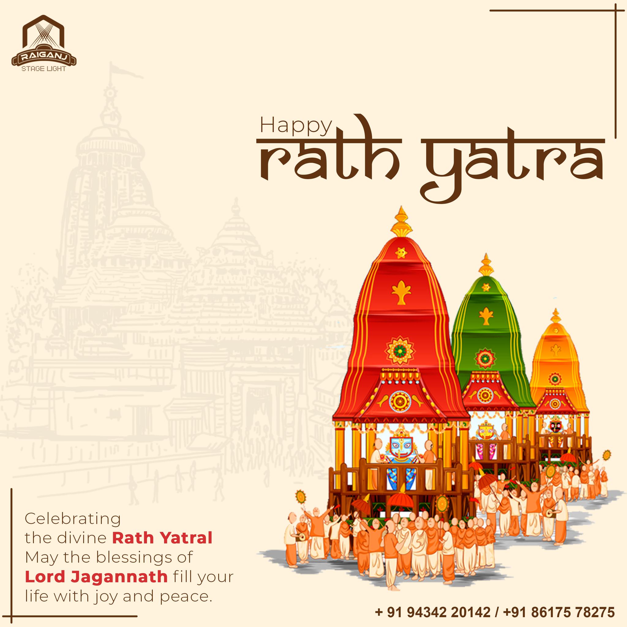 Raiganj - 🌼 Wishing You a Blessed Rath Yatra! 🌼 As the divine chariots ...