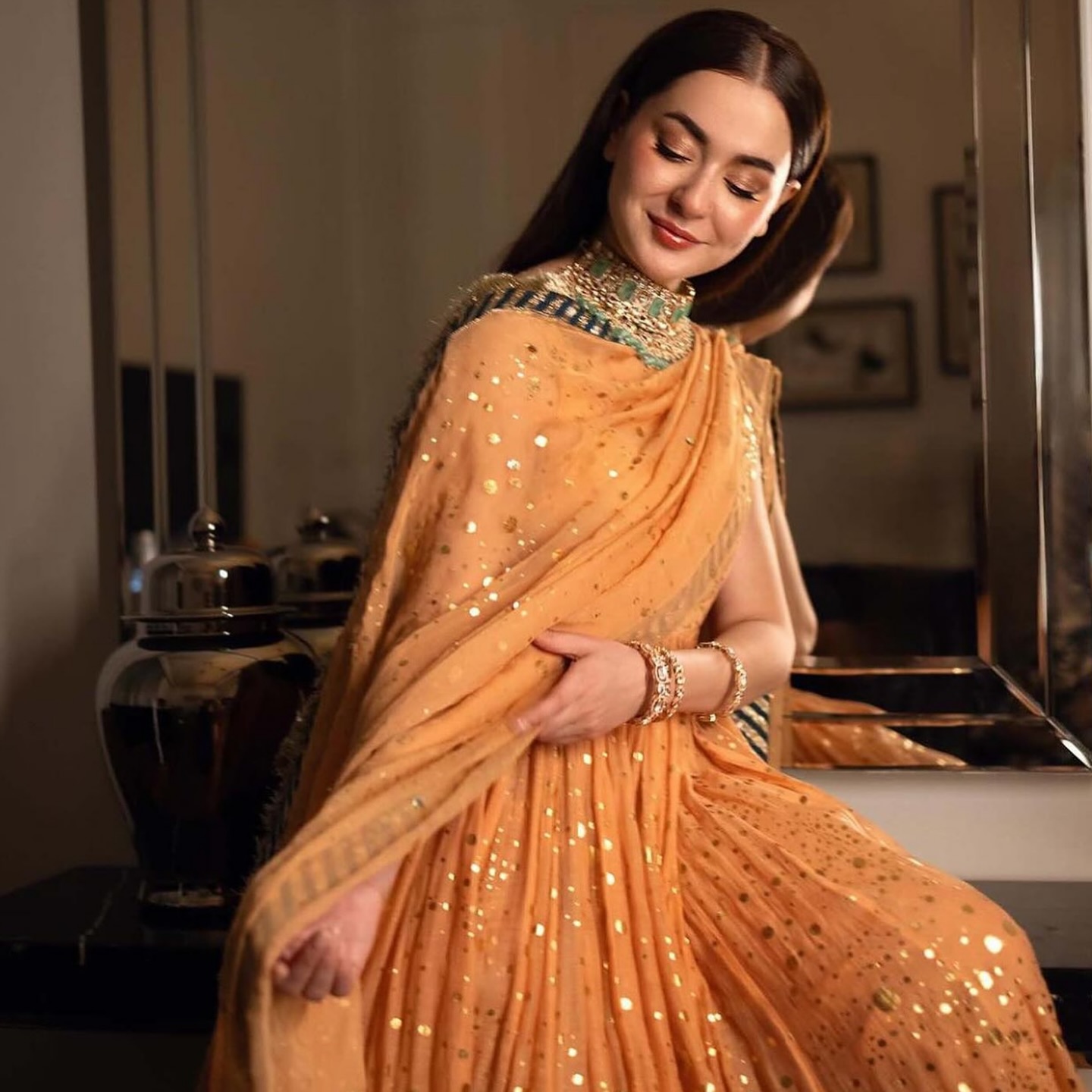 open lace back dress Hania Amir x Dananeer | Mah-e-Mir Lehenga Choli Dupatta Set | COD