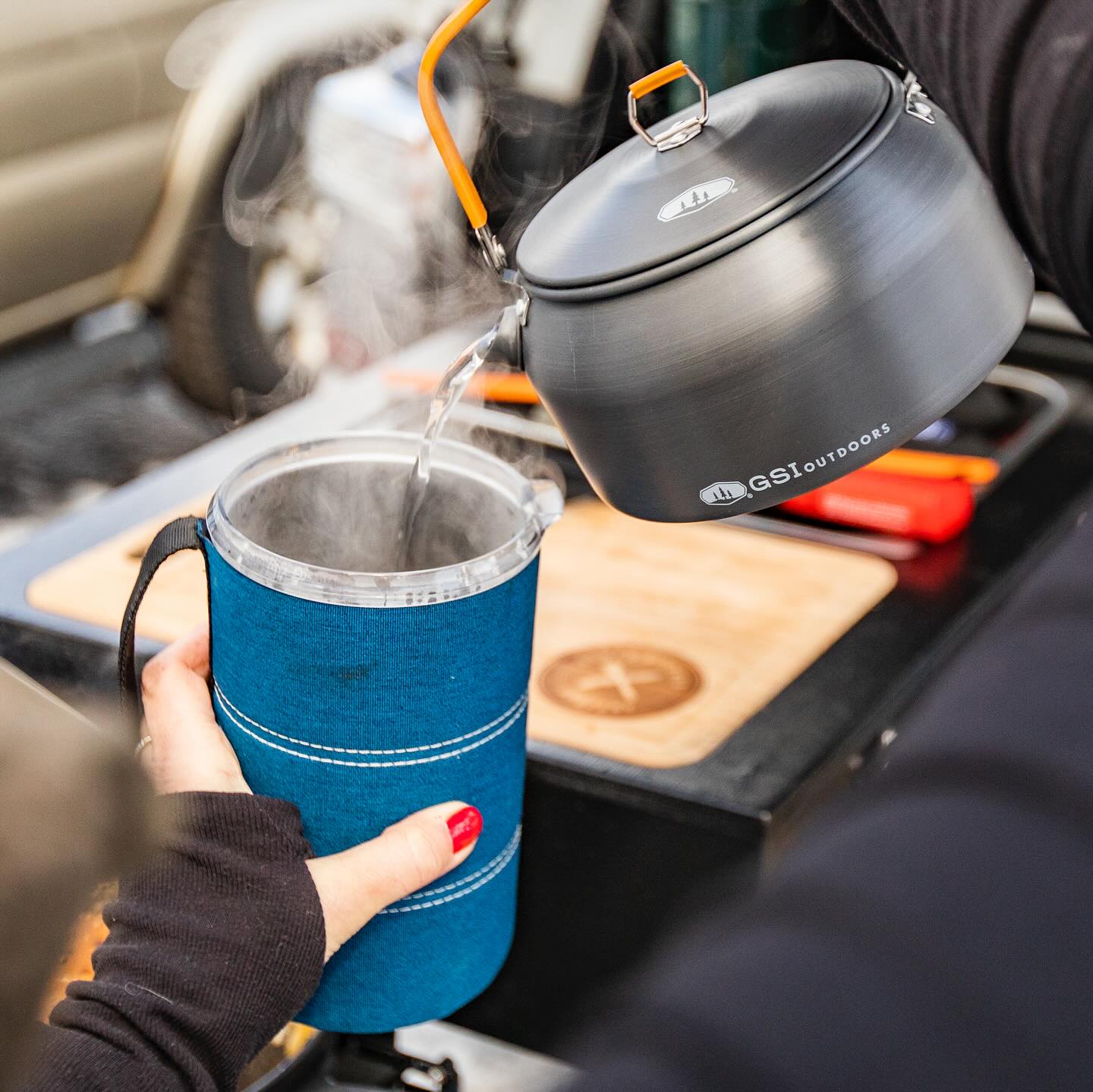 gsi outdoors tea kettle red 2021 Home & Kitchen The set has space inside for a gas cartridge and a small gas cooker (not included!) Morning ritual meets backcountry performance.