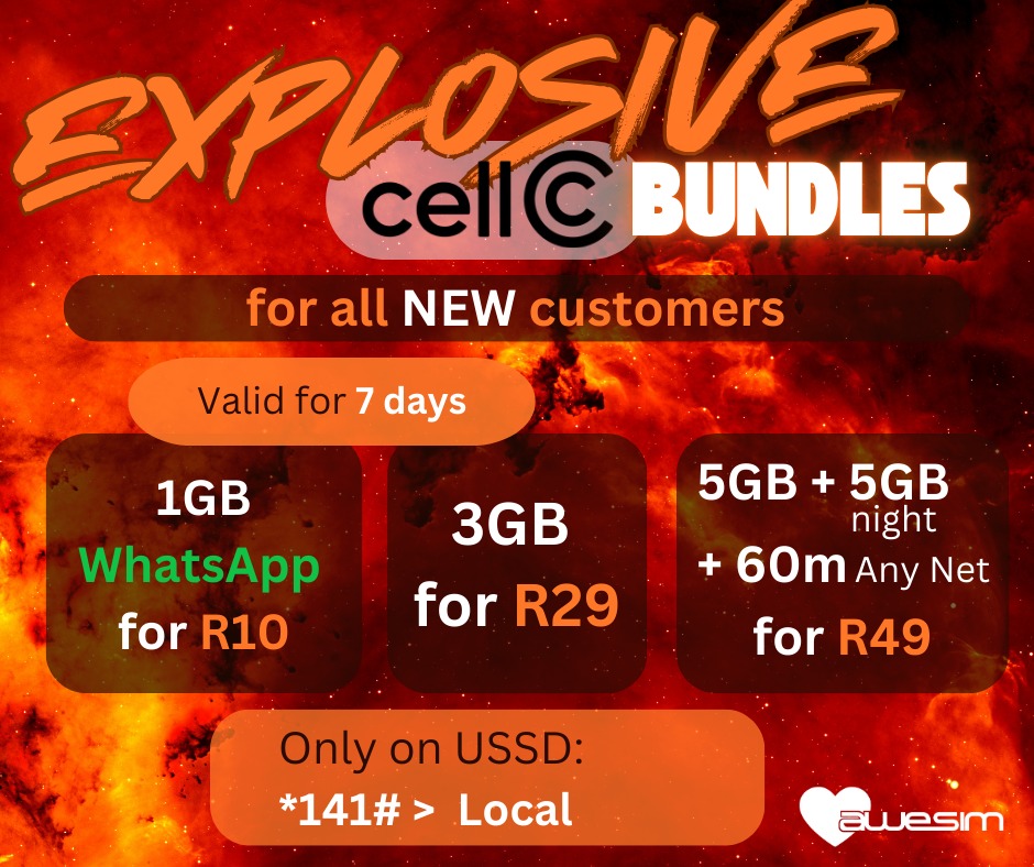💣 EXPLOSIVE CELL C BUNDLES 🧨... - Awesim Telecoms (Pty) Ltd | Facebook
