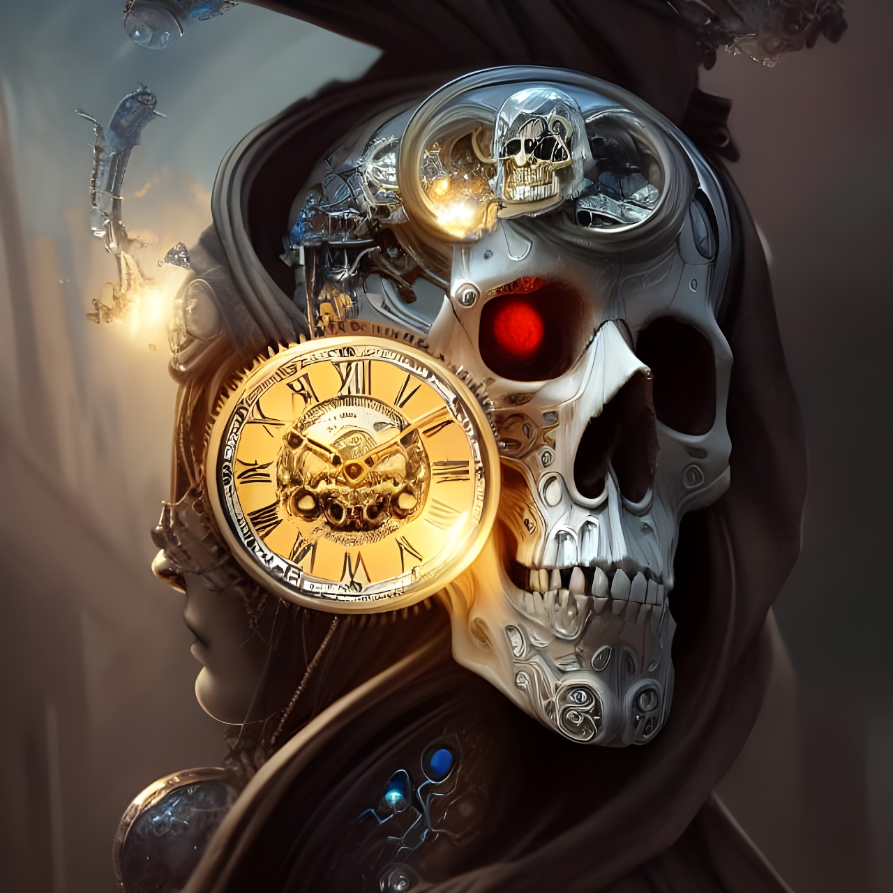 NightCafe - This Clockwork Scull Deity is the winning... | Facebook