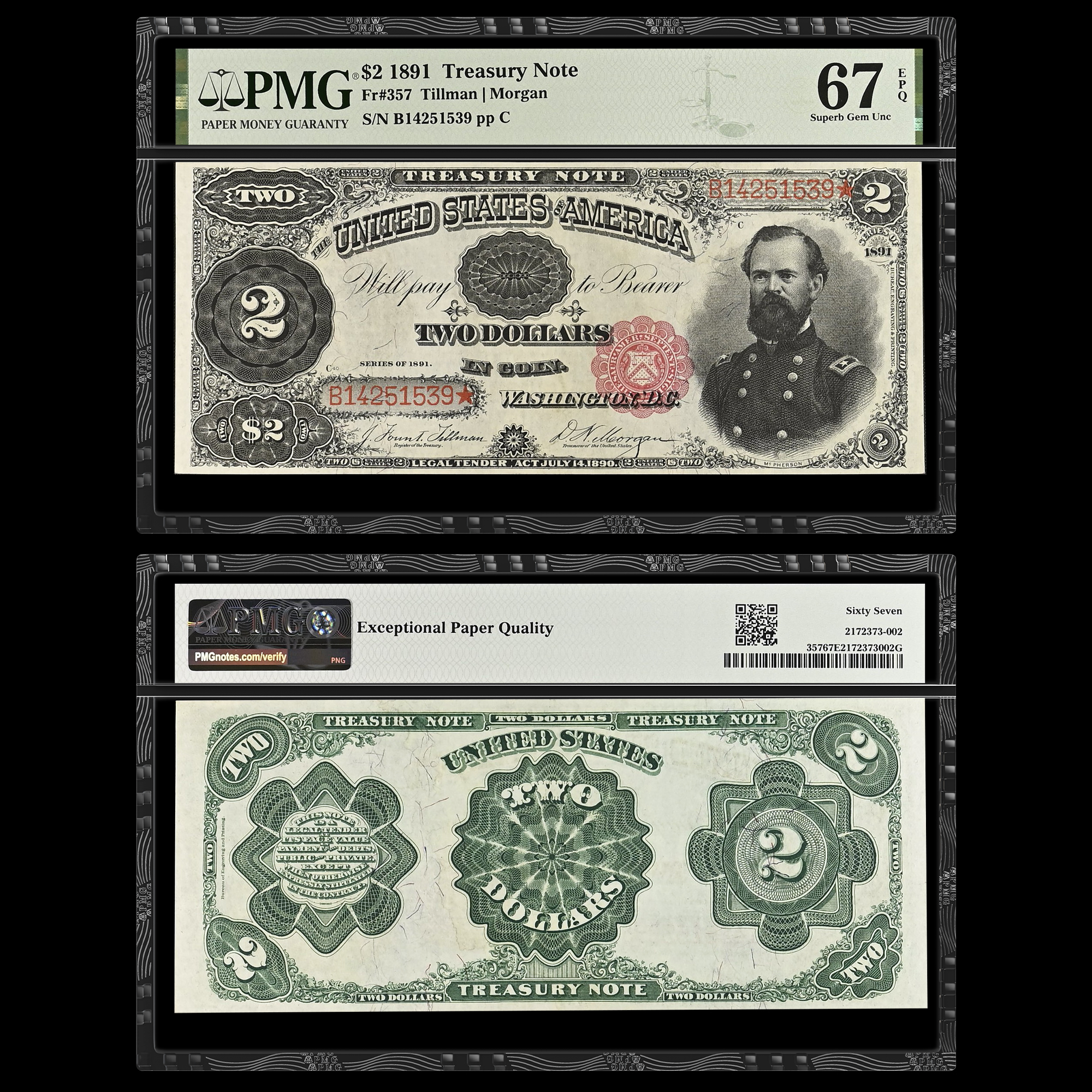 Japan Bank of Japan yen note graded PMG 64