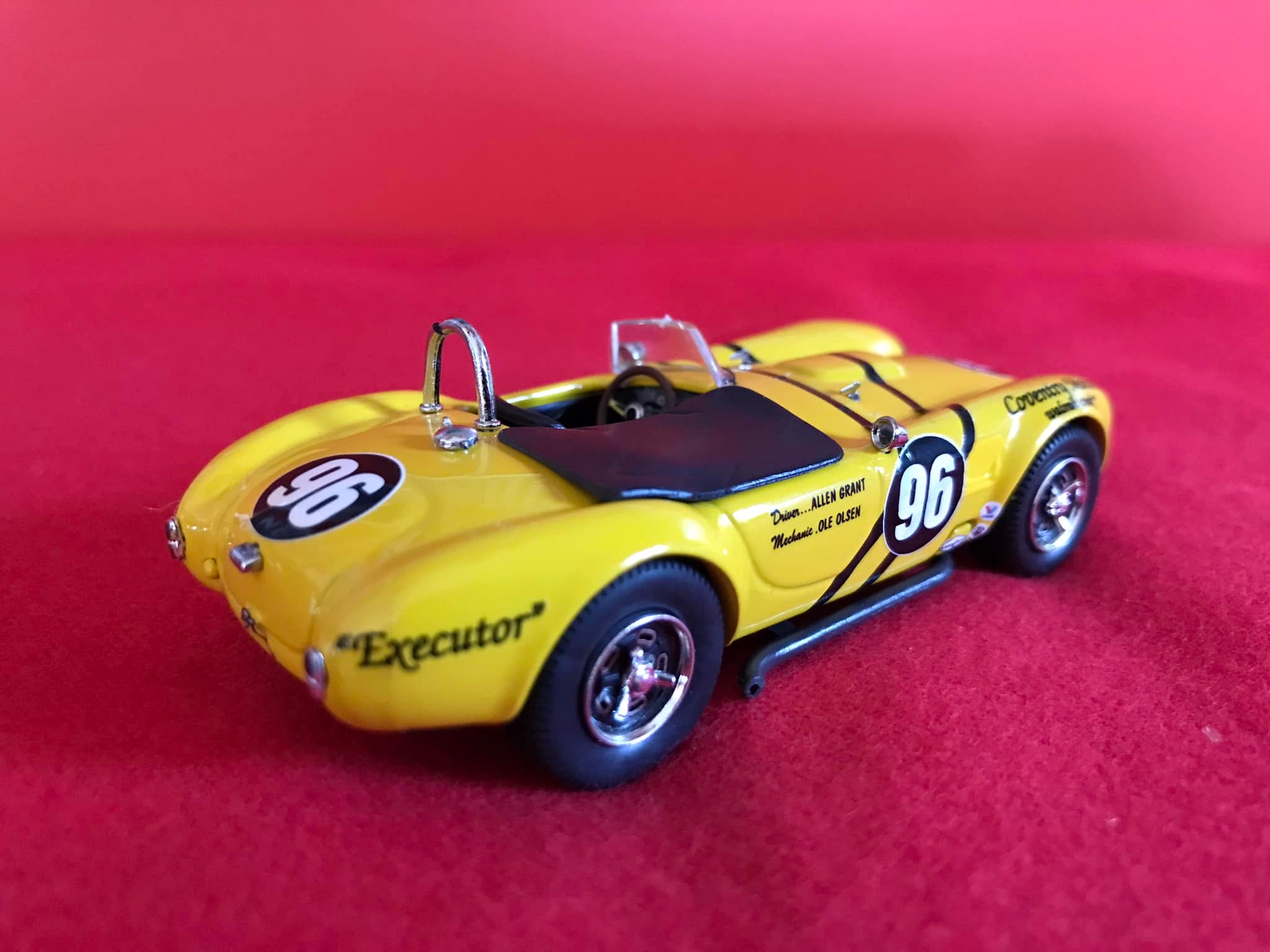 ミニカー Bang Cobra side 1963 Allen Grant 96 Allen Grant's 1963 Riverside race in Coventry Cobra with George