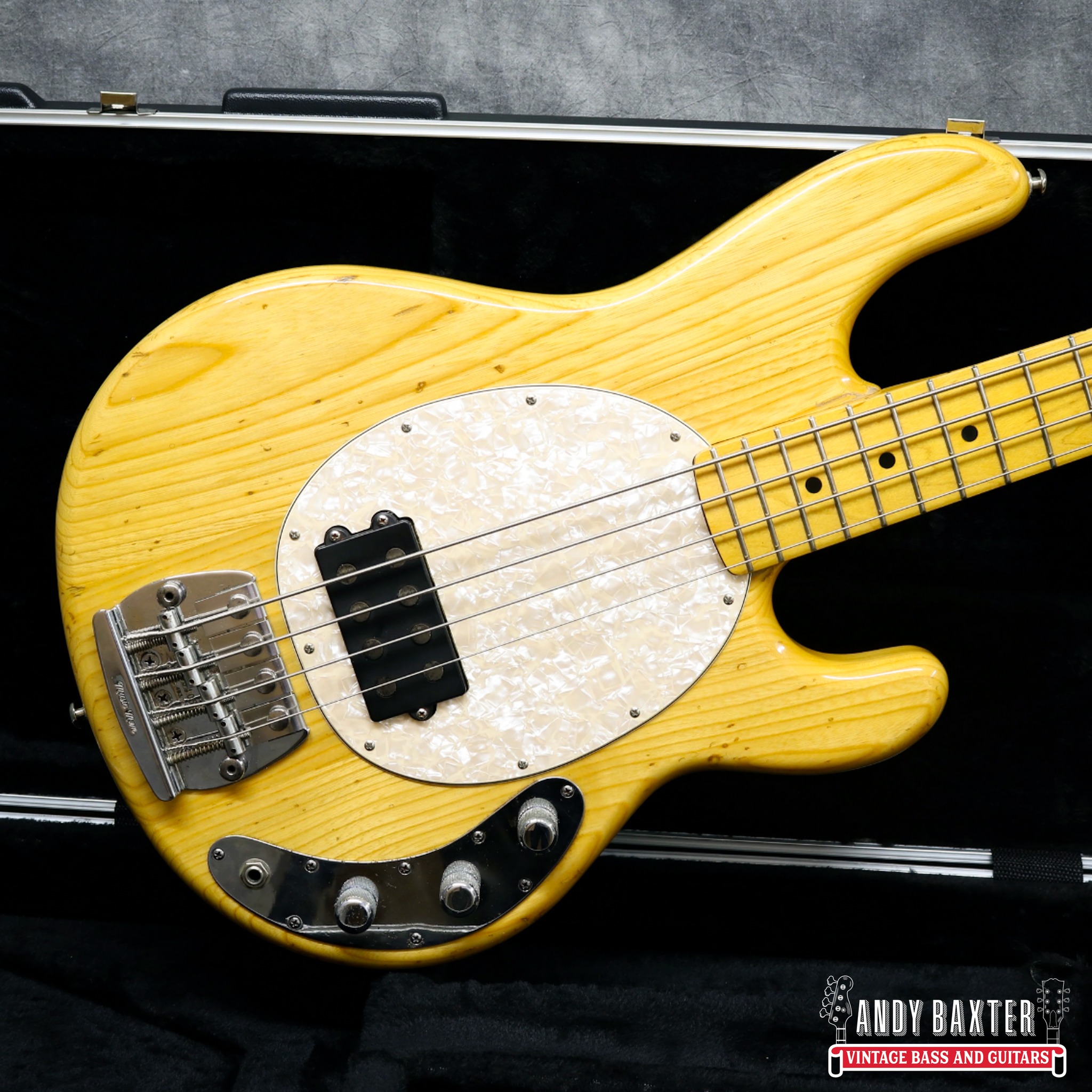 A 1987 Music Man Stingray with a Honeyburst finish. @bass_frontiers
