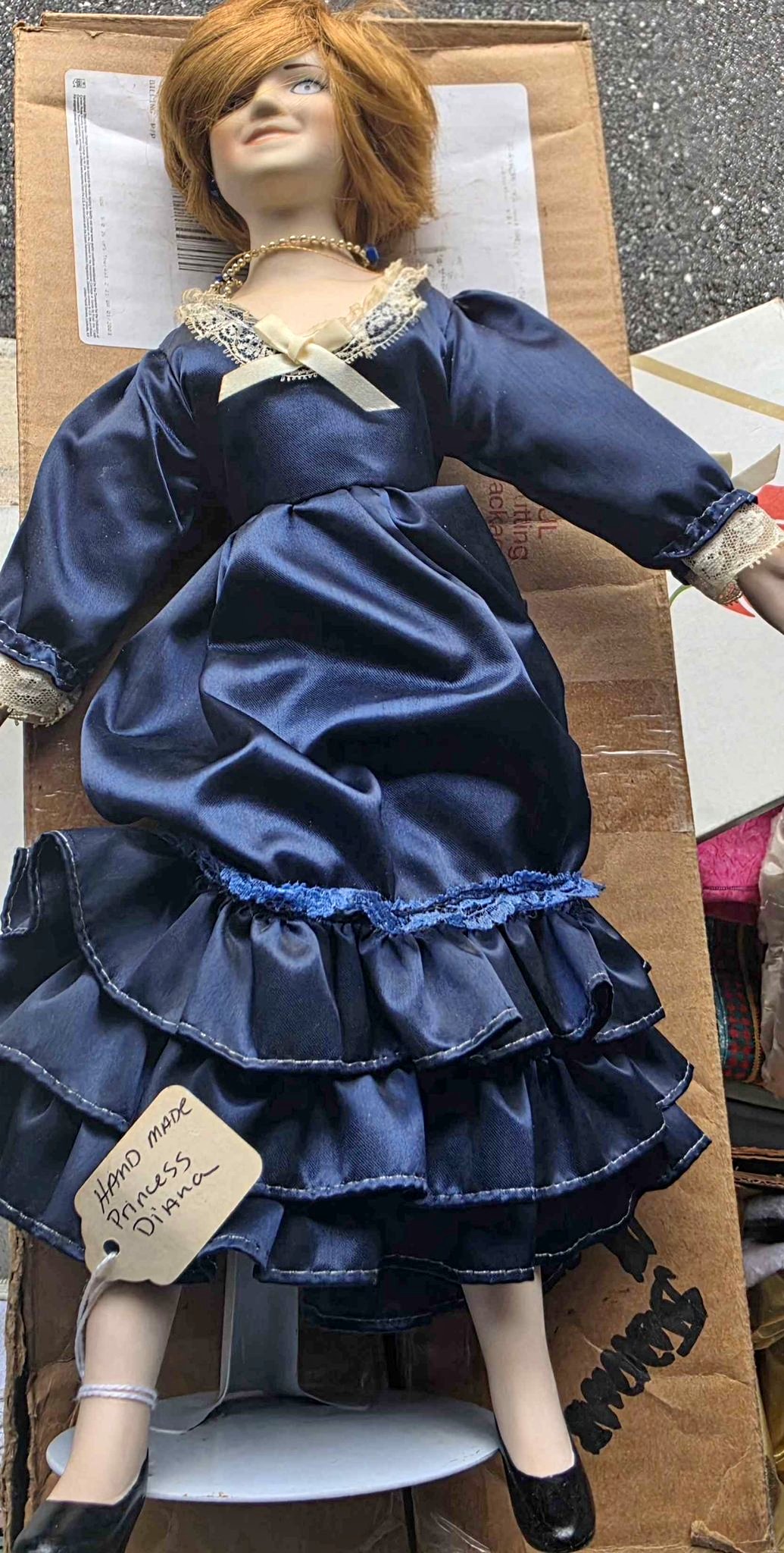 princess diana porcelain doll in blue dress Handmade - Dolls | Facebook Marketplace Core Vanity Desk with Mirror, Color:Lipstick (DarkMagenta)
