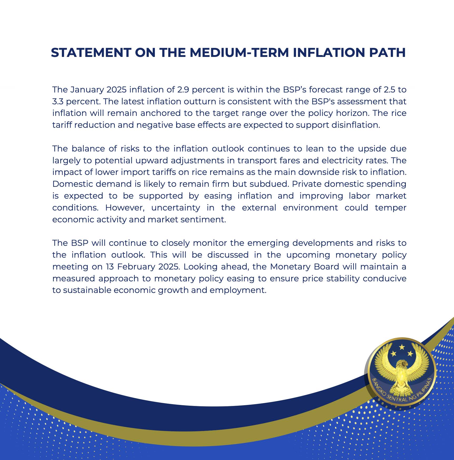 BSP Statement on the... - Bangko Sentral ng Pilipinas