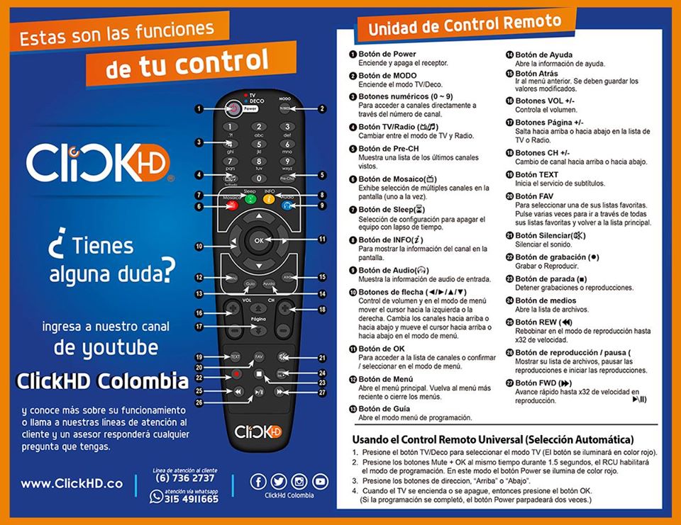 CLICK HD S.A.S - Tienes dudas? estas son las funciones de... | Facebook