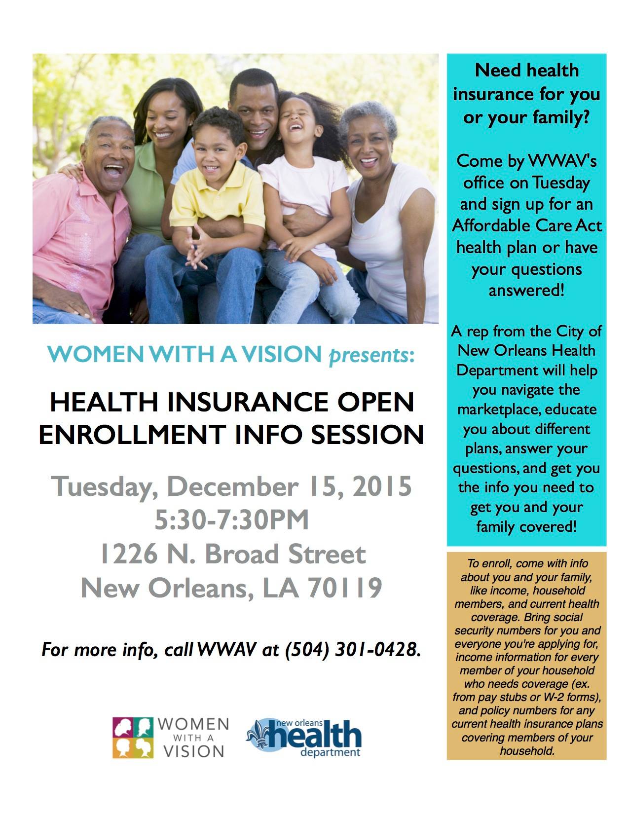 Women - TODAY! Join #WWAV for our #ACA enrollment event from 5:30pm-7 ...