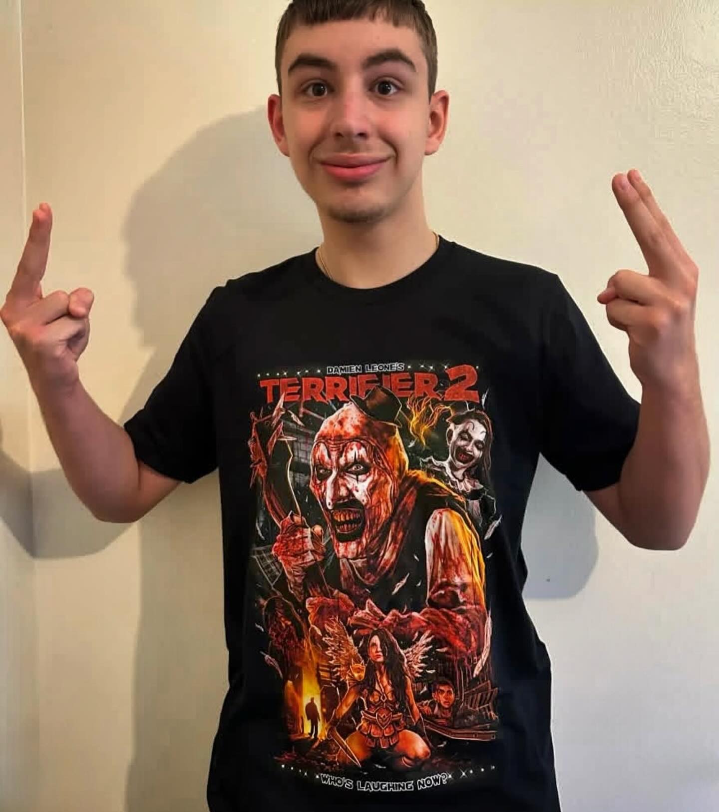 Terror - Our officially licensed, Terrifier 2 ‘Who’s Laughing’ Tee worn ...
