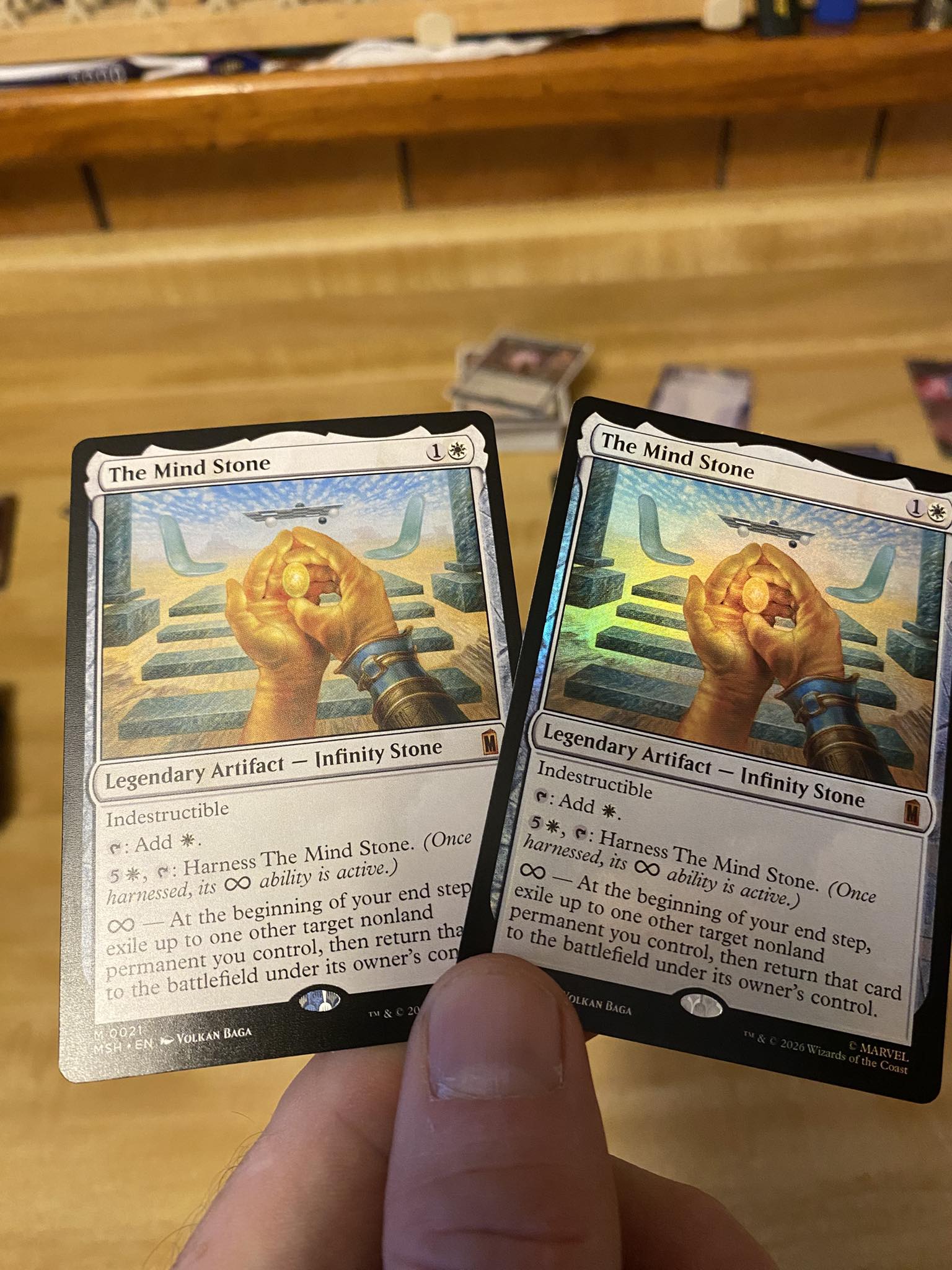 Got foil and non-foil Mind Stone cards in a Marvel booster box