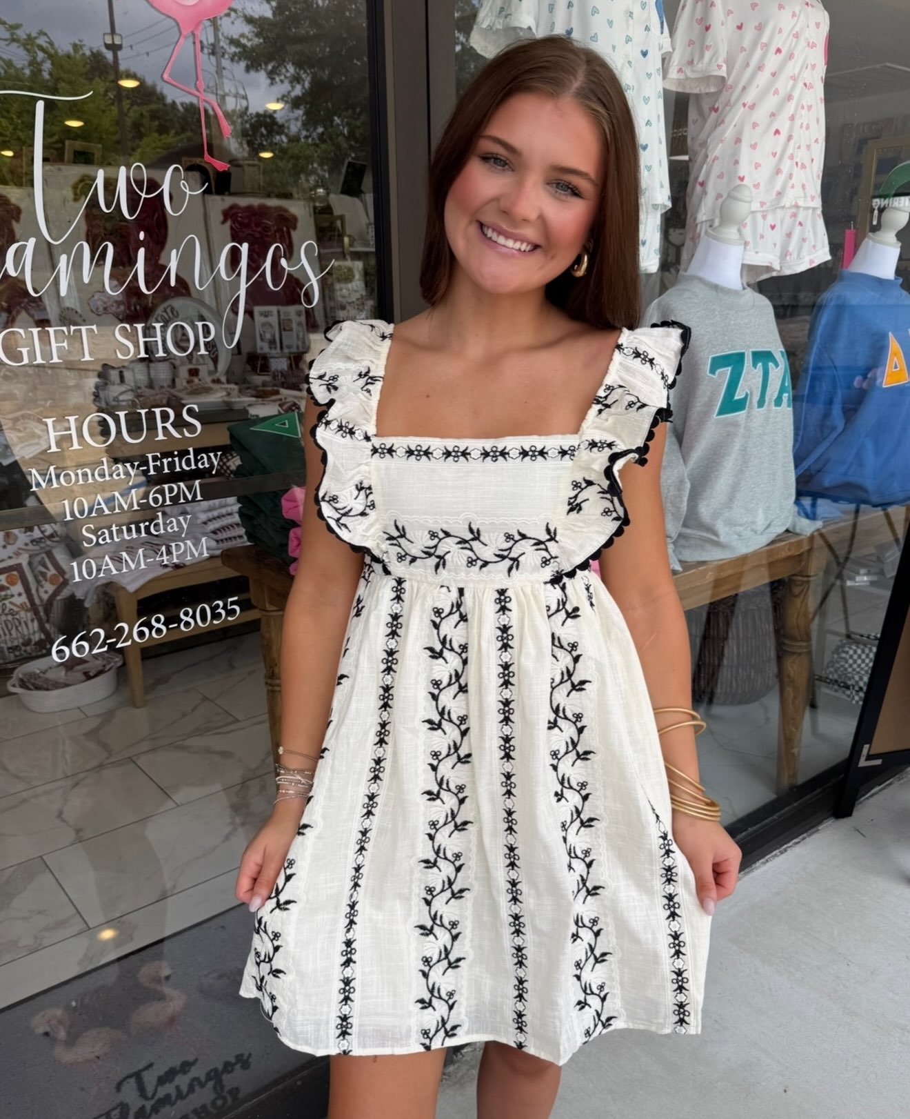 black and white gameday dresses Two Flamingos Gift Shop's in maroon or Modern Chinese Wedding Dress oct25-trade-boost Color:Black with White Polka Dot and Wine Satin Band and a smocked back