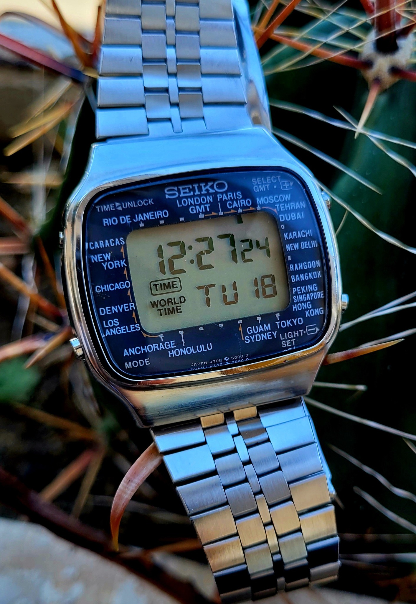 Seiko A708-5000 World Time (May 1986) SEIKO SELEC LECT + SEL GMT
