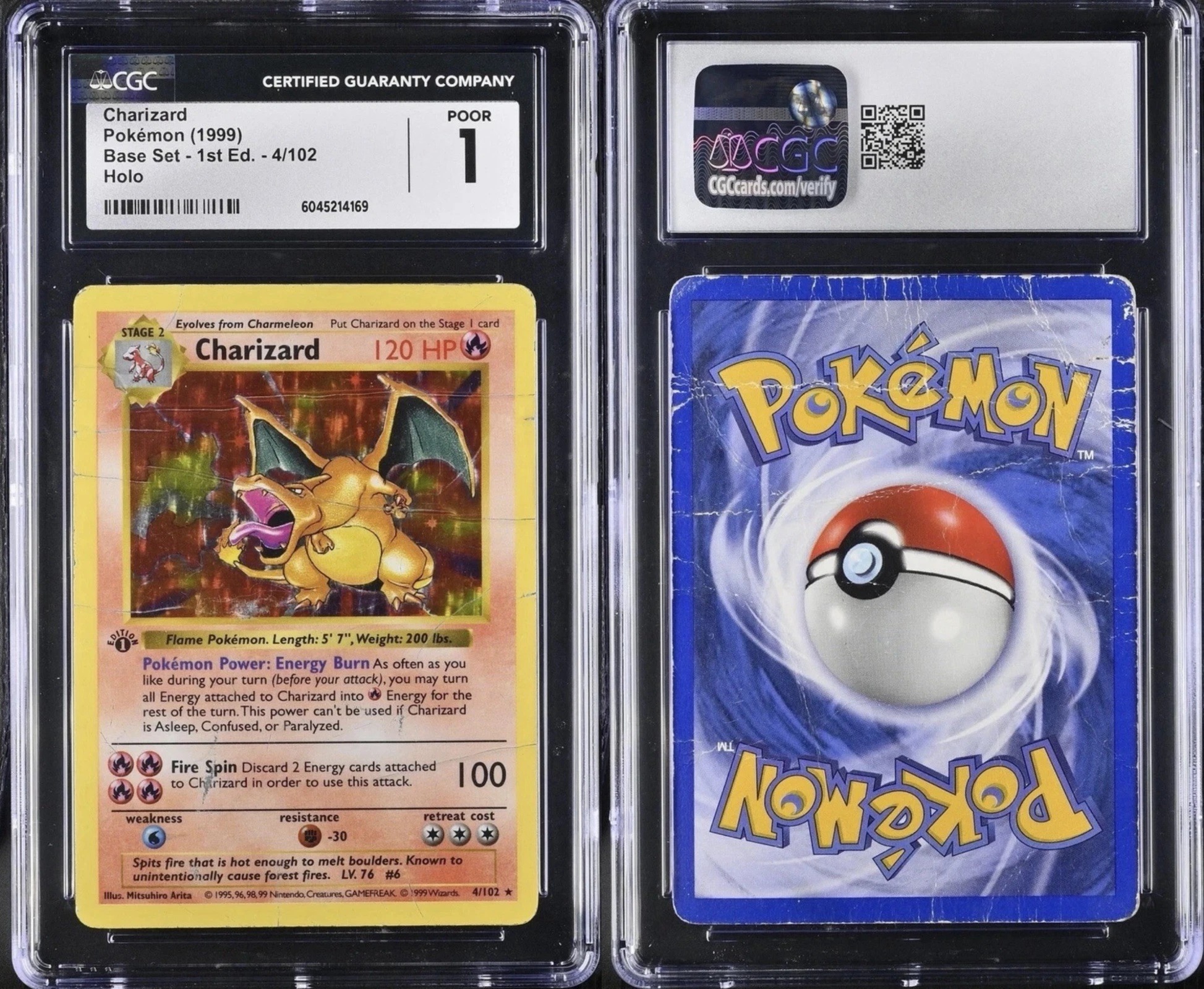 charizard pokemon card base set 1 1999 1ST EDITION HOLO #4 ARITA AUTO 9 PSA A – lowpopping Preserved in a tamper Japanese Charizard-Holo 1996 Pokemon TCG