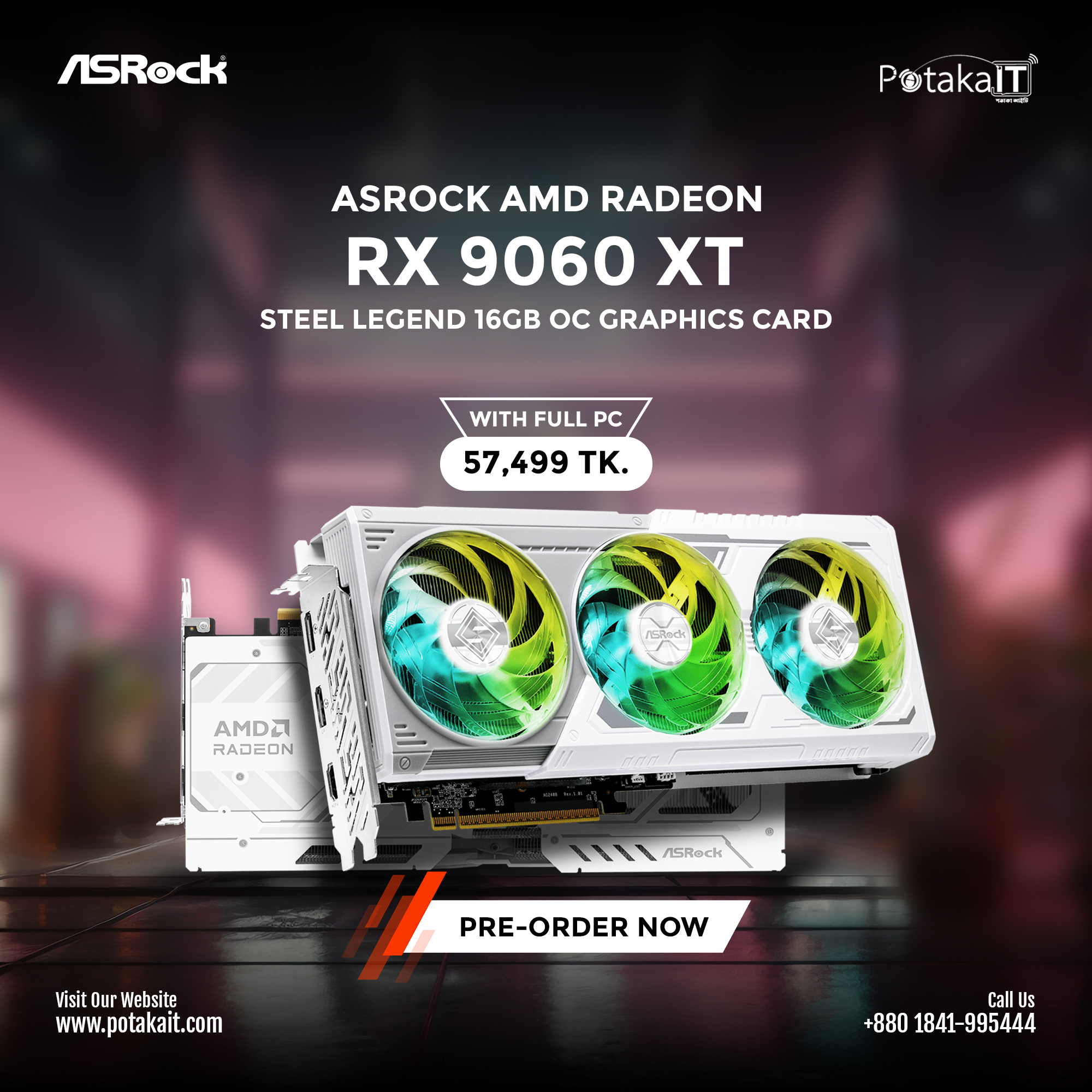 Clean, powerful, and built to stand out! The ASRock AMD Radeon RX 