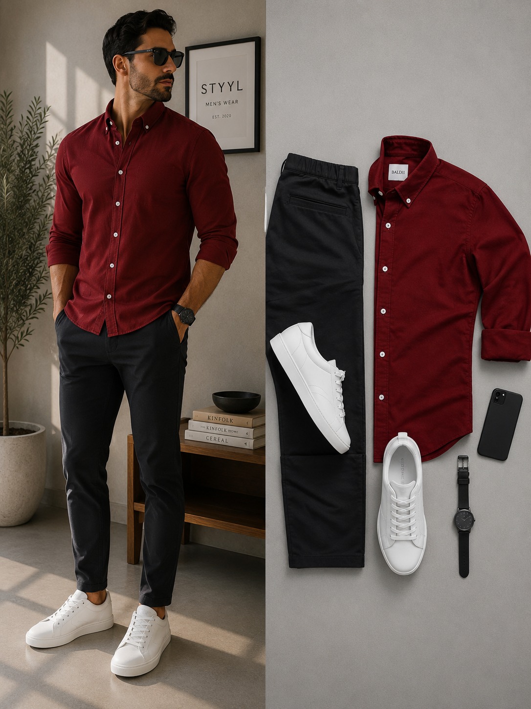 burgundy dress shirt with black pants A bold paired dark trousers is a timeless statement of confidence ❤️🔥 Ideal for A semi Size:0-3 months WHTE Tuxedo ASOS DESIGN sheer sequin