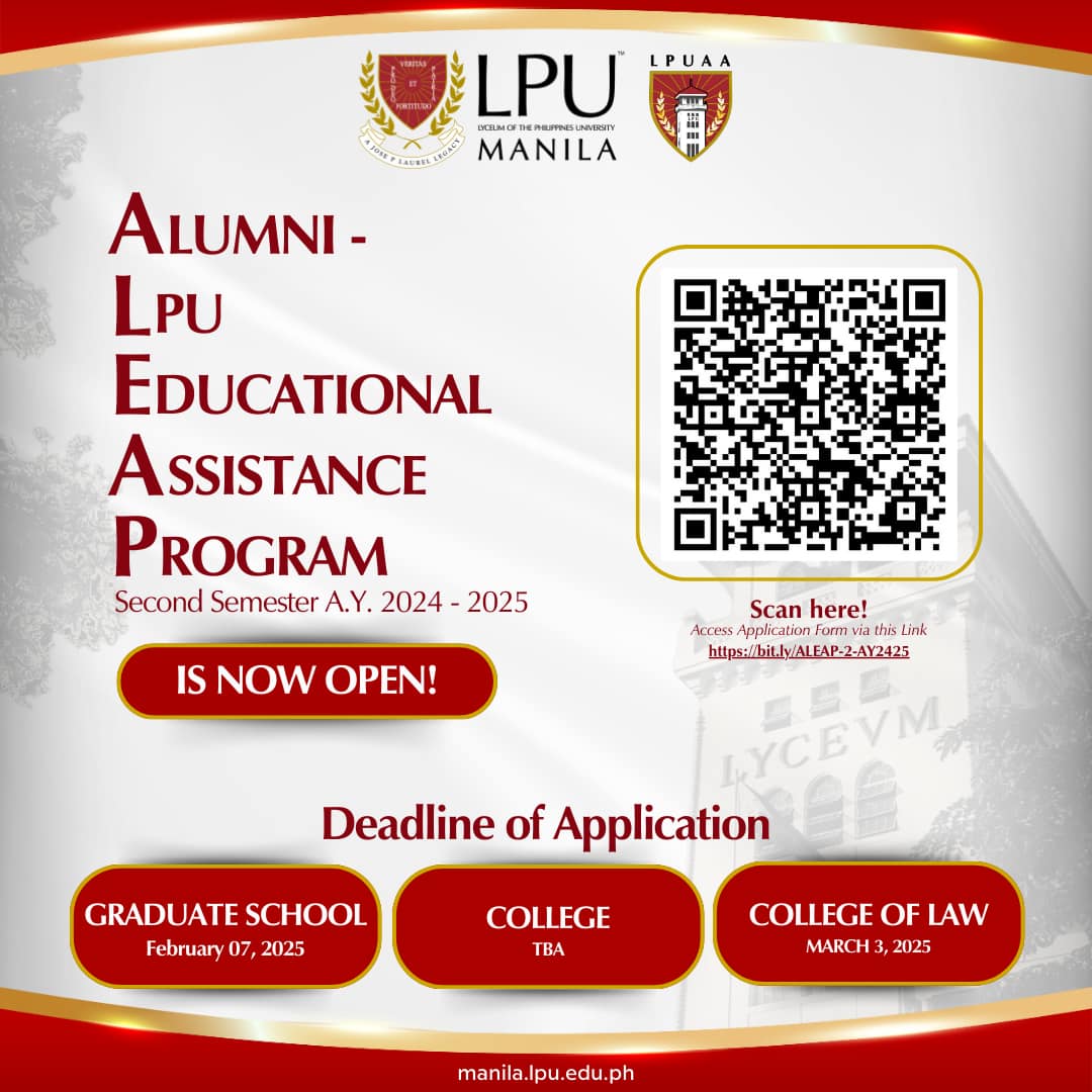 🎓 𝐀𝐋𝐔𝐌𝐍𝐈-𝐋𝐏𝐔 𝐄𝐃𝐔𝐂𝐀𝐓𝐈𝐎𝐍𝐀𝐋 𝐀𝐒𝐒𝐈𝐒𝐓𝐀𝐍𝐂𝐄 𝐏𝐑𝐎𝐆𝐑𝐀𝐌 (𝐀-𝐋𝐄𝐀𝐏) 🎓 LPU alumni! 🎉 ...