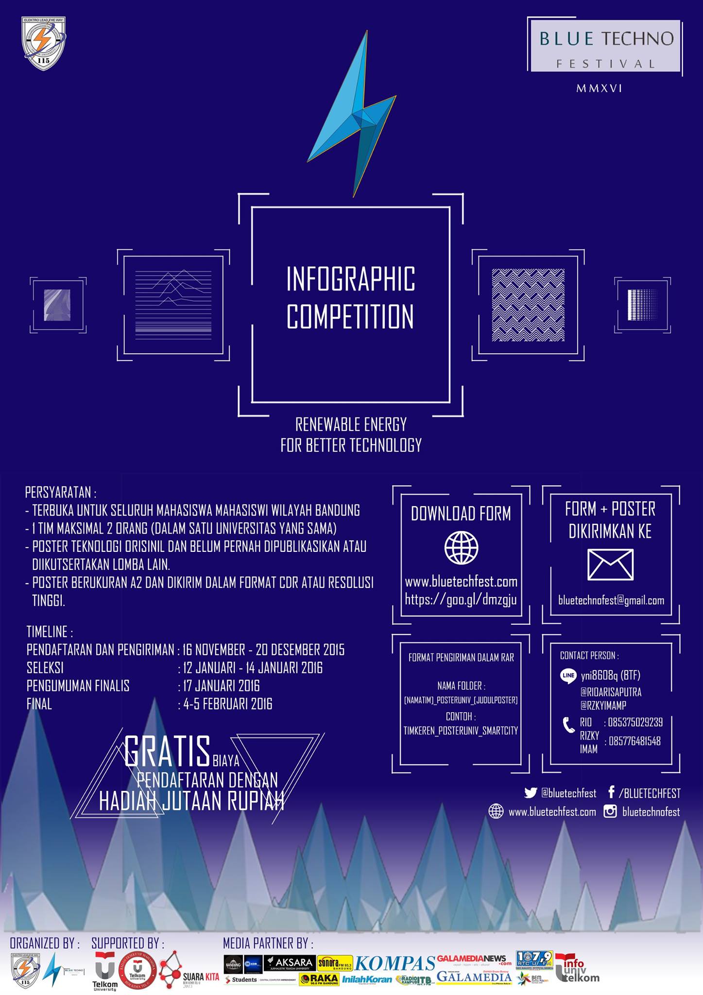 Blue Techno Festival Kmte Telkom University Proudly Present Blue Techno Festival Infographic Competition Renewable Energy For Better Technology Participants Are Team Max 2 Person Of College Students From Any Major