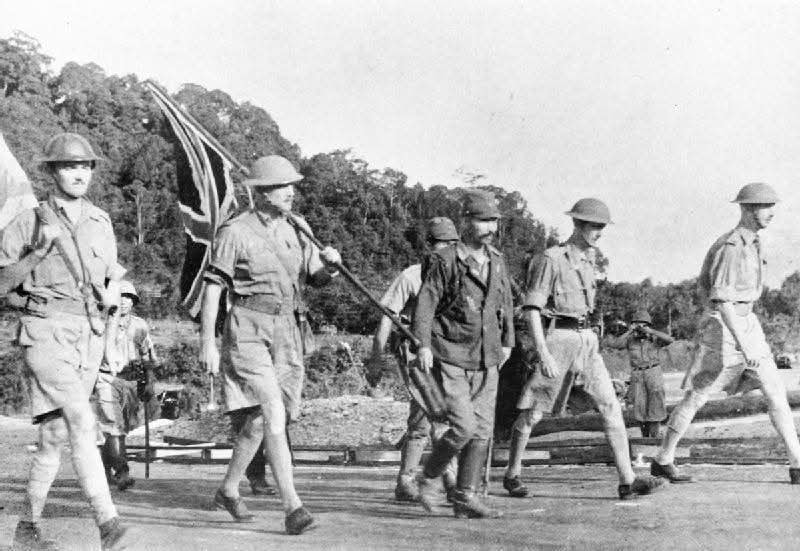 British flag from Singapore's surrender to Japan in 1942
