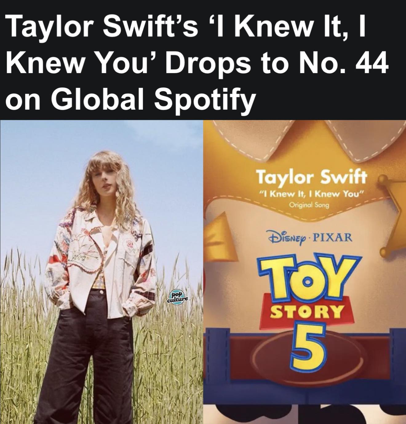 I Knew It, I Knew You' by Taylor Swift now ranks No. 44 on Global
