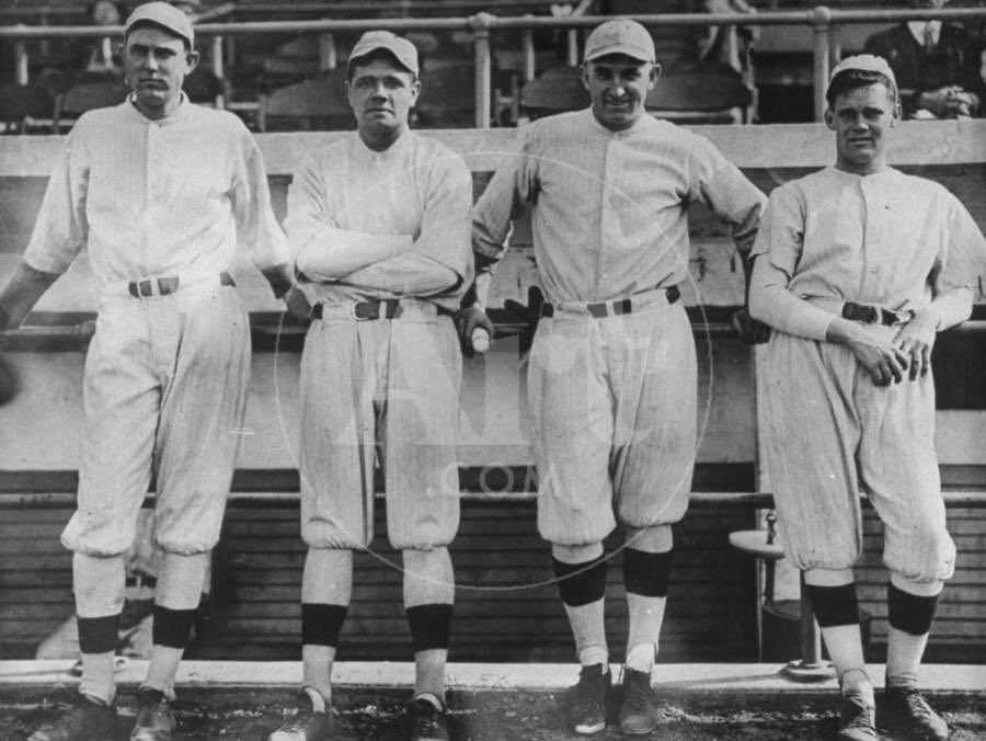 Baseball - Red Sox staff. Ernie Shore, Babe Ruth, Carl Mays, and Dutch ...