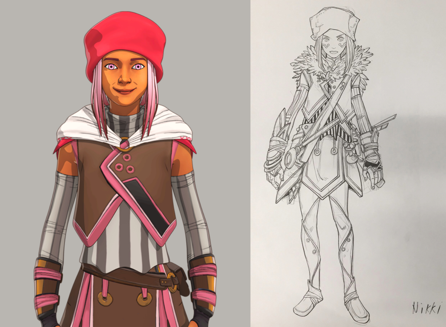 Nikki concept art for Sky of Tides indie game