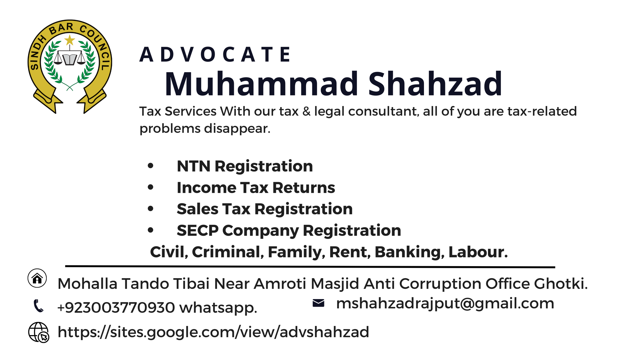 Adv Muhammad Shahzad | Ghotki