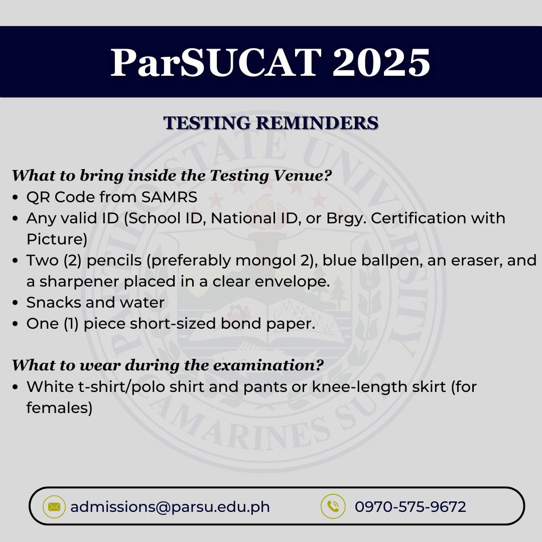 To... - PARSU - Guidance, Admission & Placement Office | Facebook