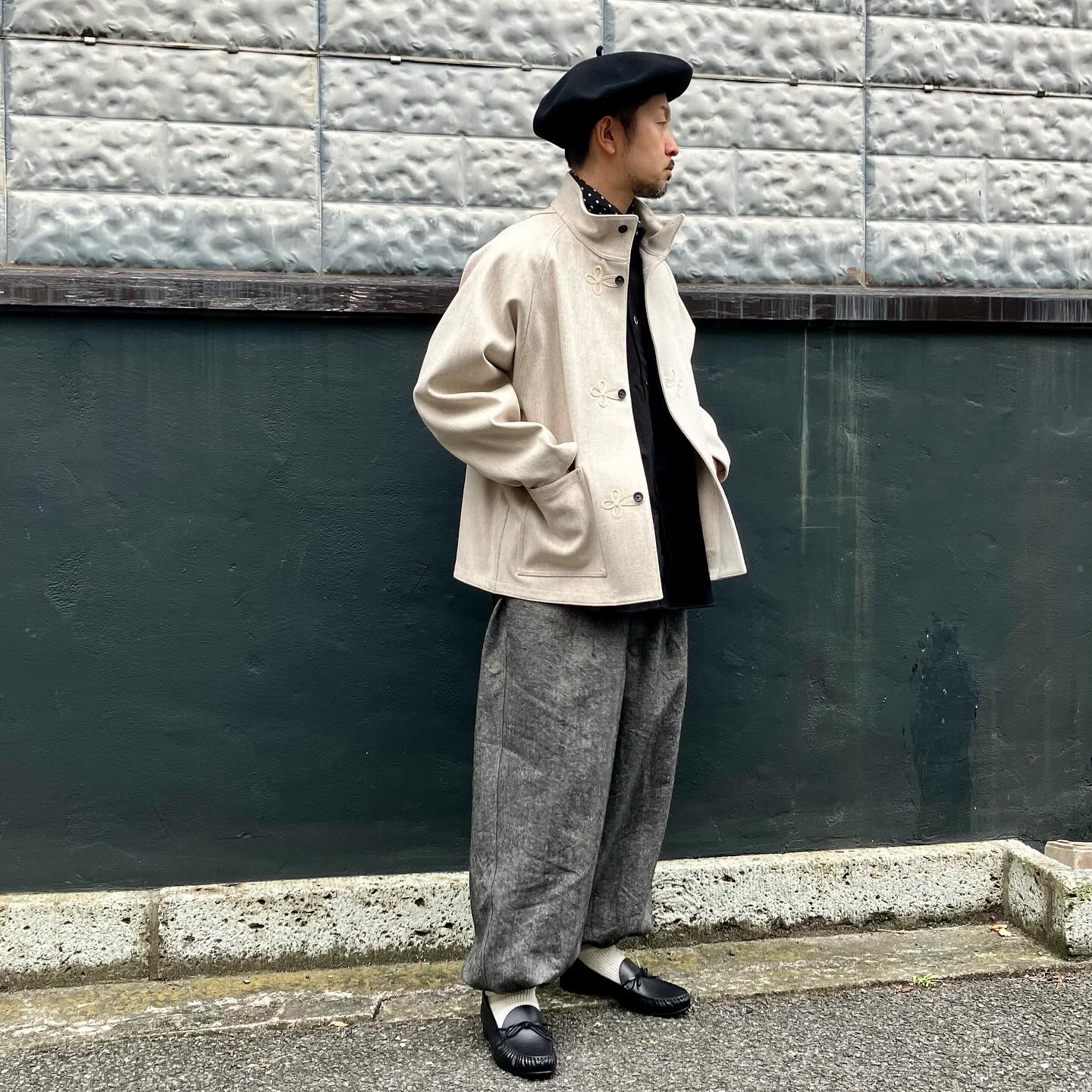 Haversack - _ HAVERSACK Vintage Melton Stand Collar Jacket Wool 90 