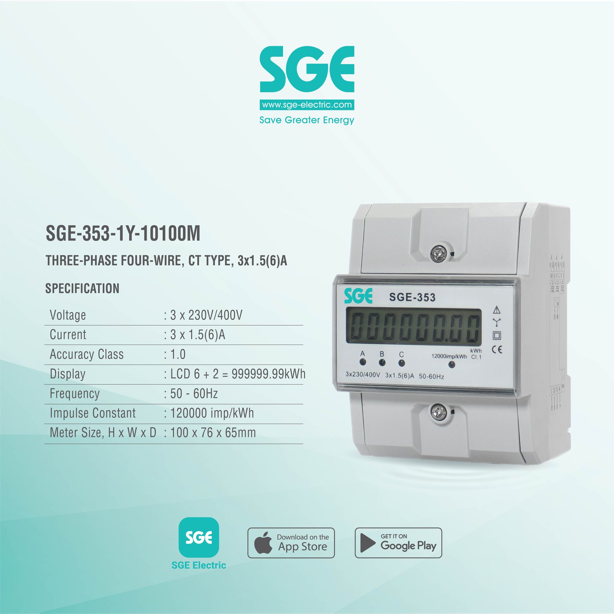 SGE Electric - SGE Energy Meter, Model SGE-353-10100M, is... | Facebook
