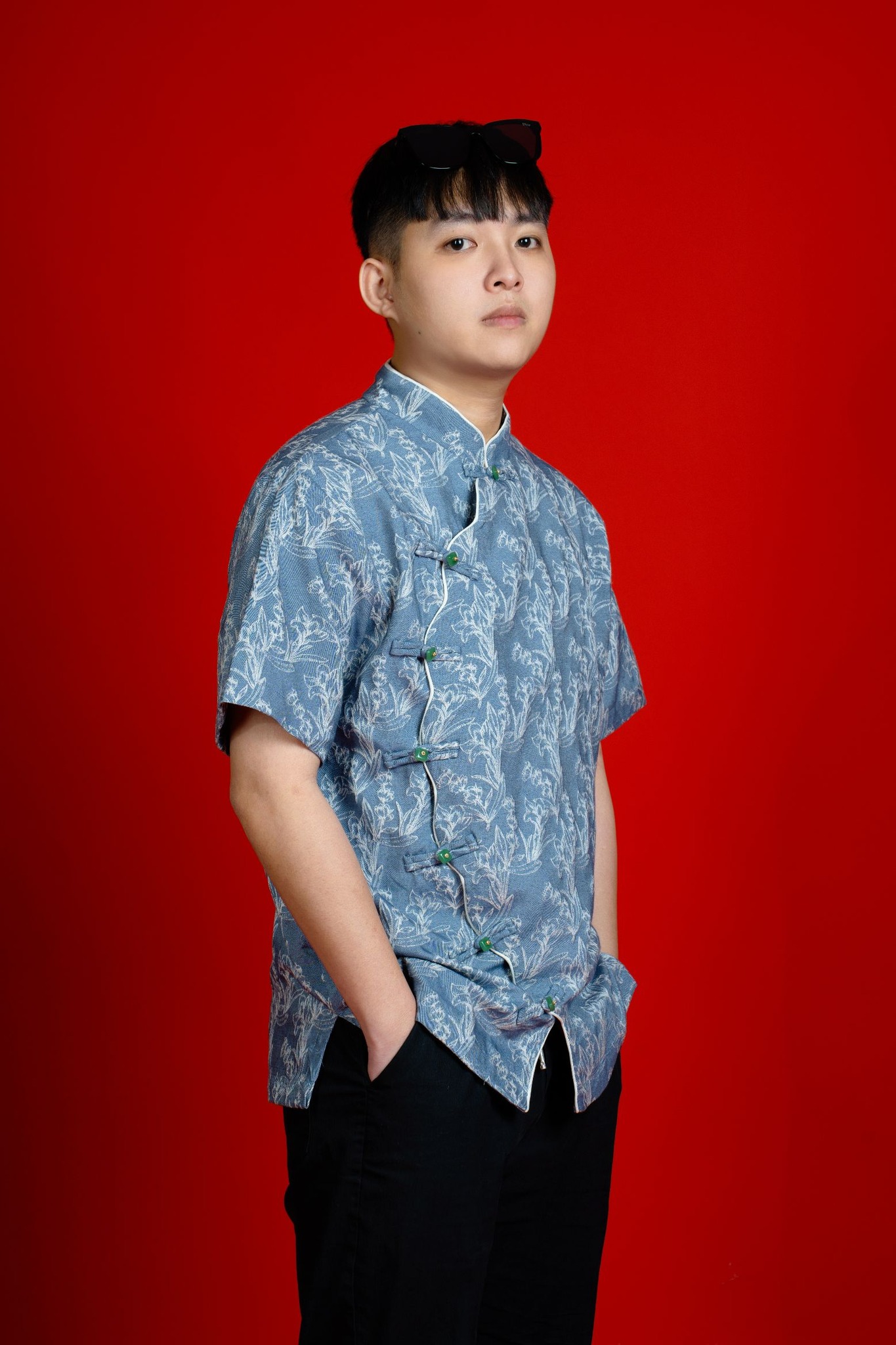 CNY Men Wear 🩵 】 A shirt with a Mandarin collar and scalloped
