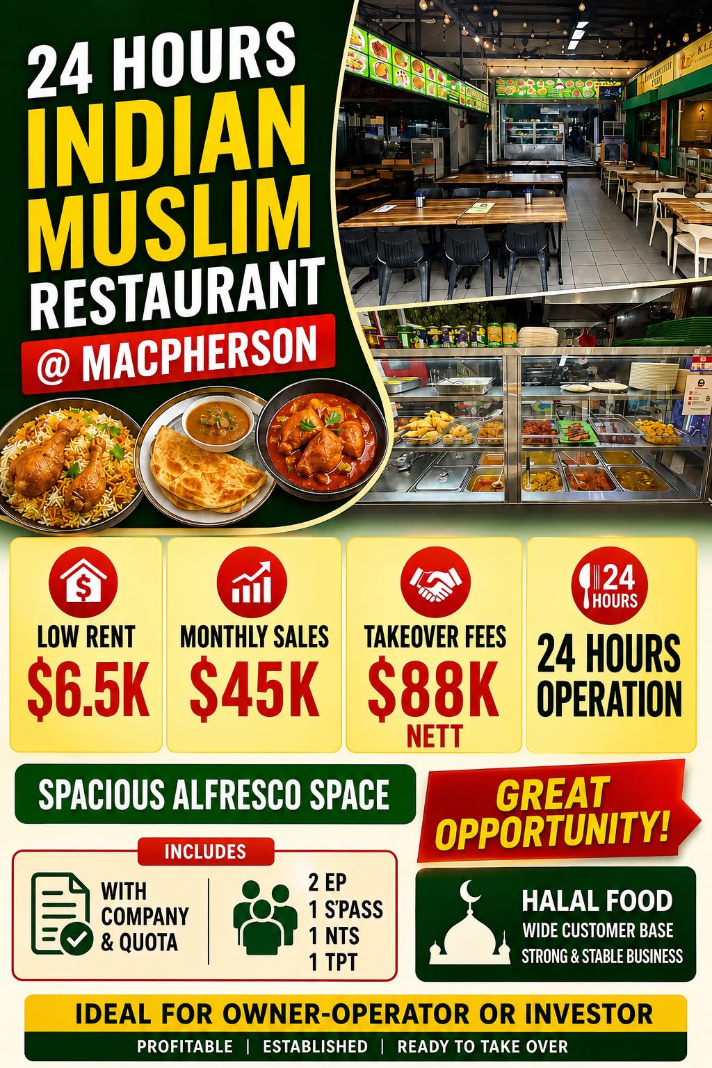 🔍Foodcourt / Coffeeshop Stalls / Kiosk For Rent !! ✓Various