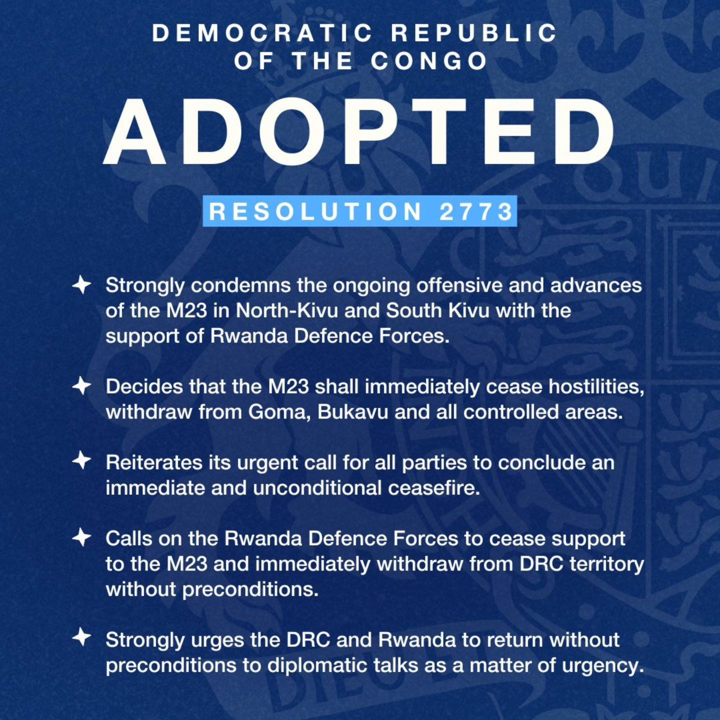 The United Nations Security Council... - Friends of the Congo | Facebook