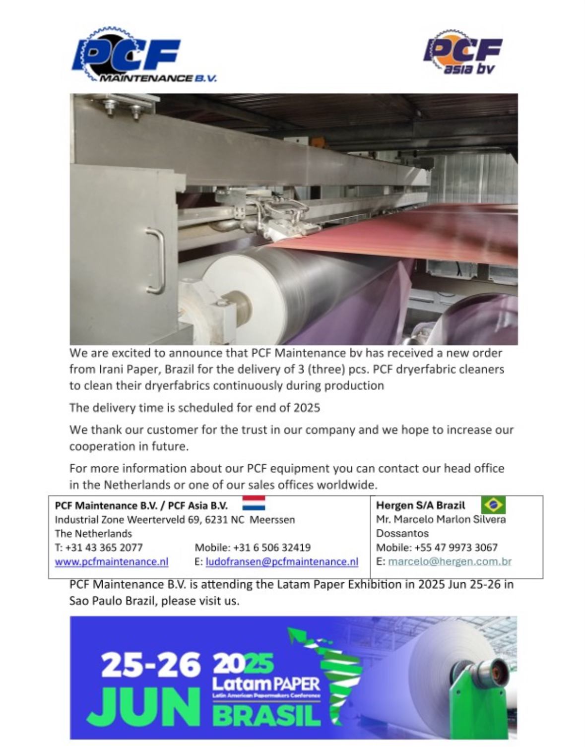 PCF Maintenance BV. | Meerssen