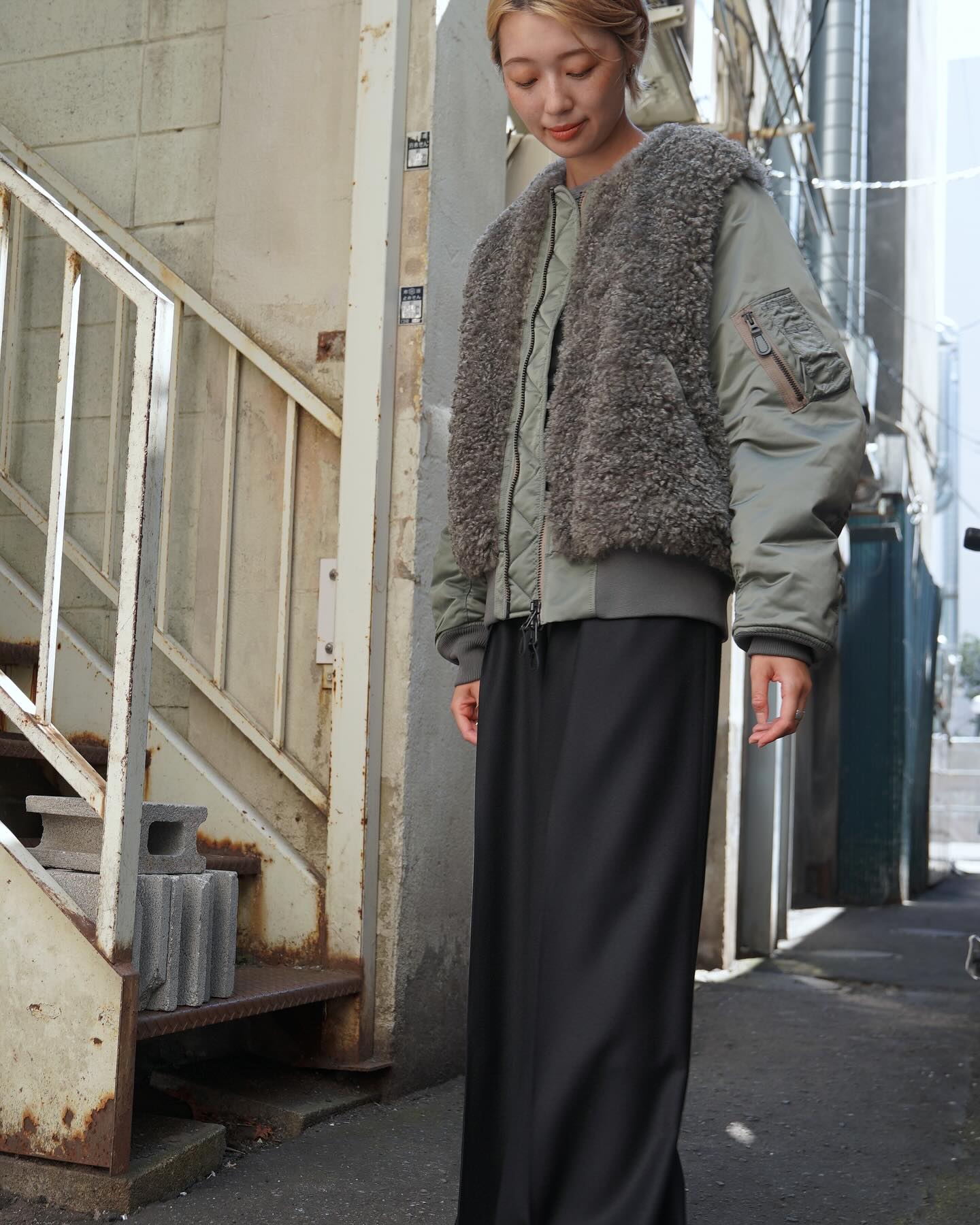 HYKE] FAUX SHEARLING TYPE MA-1. U.S AIR FORCE MA-1 JACKETから 