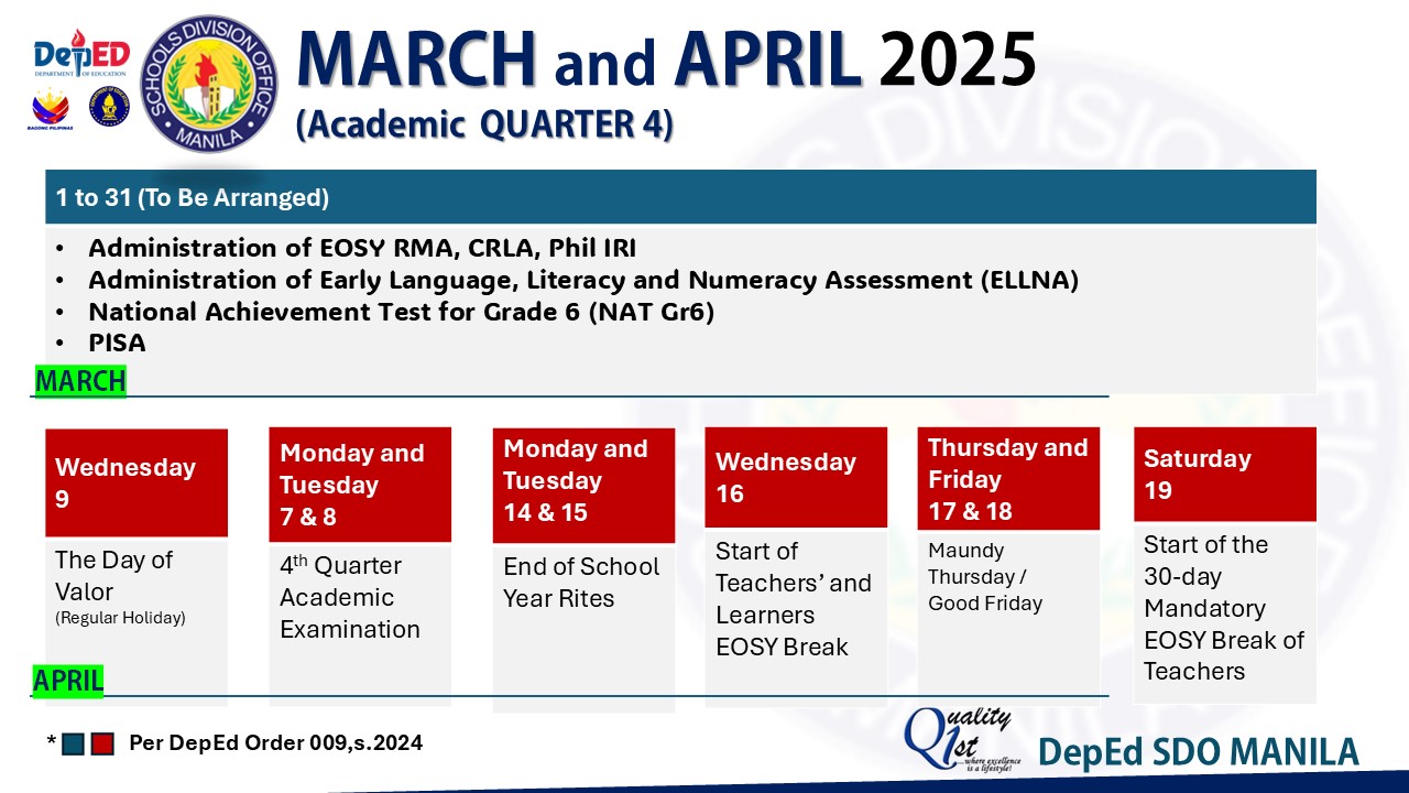 DepEd CALENDAR... - DepEd - Schools Division Office of Manila | Facebook